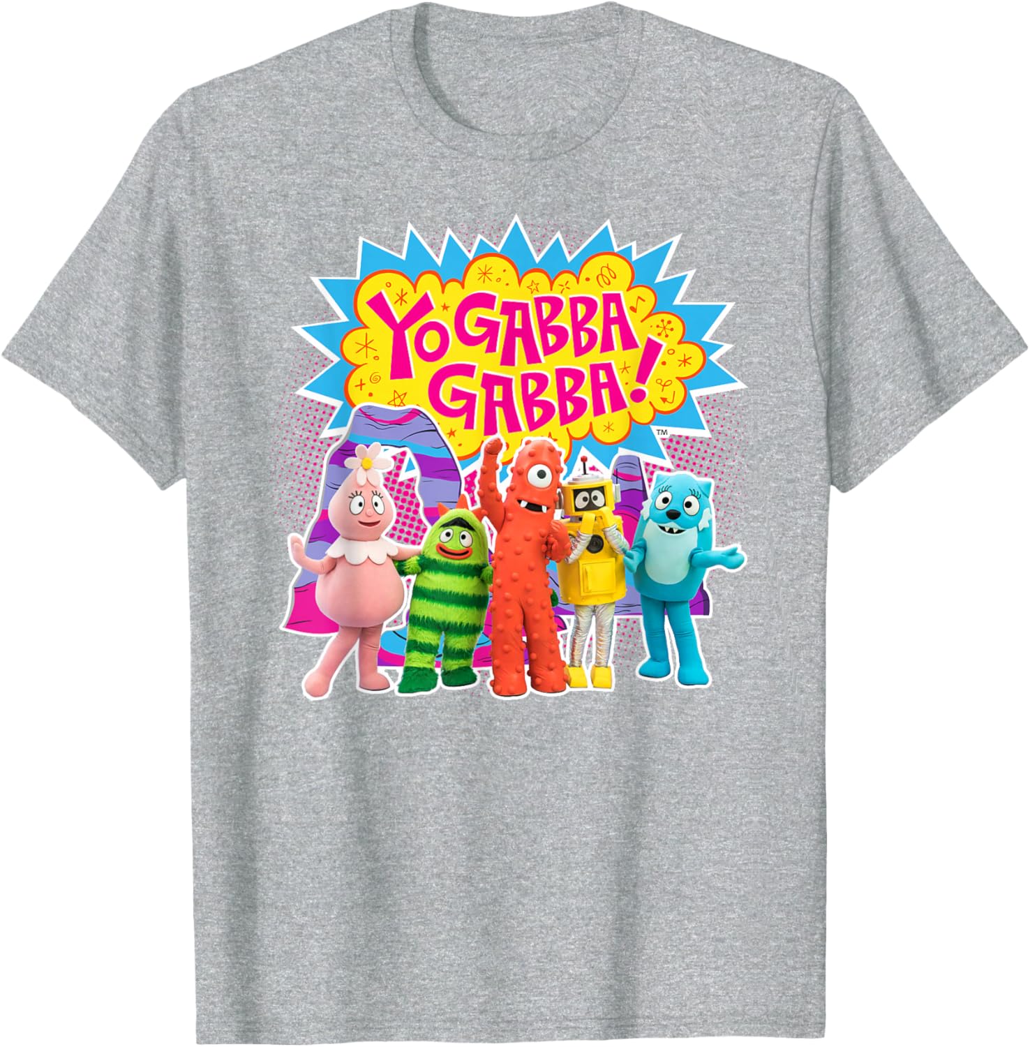 Yo Gabba Gabba Colorful Character Cutouts T-Shirt for Kids and Fans - 2