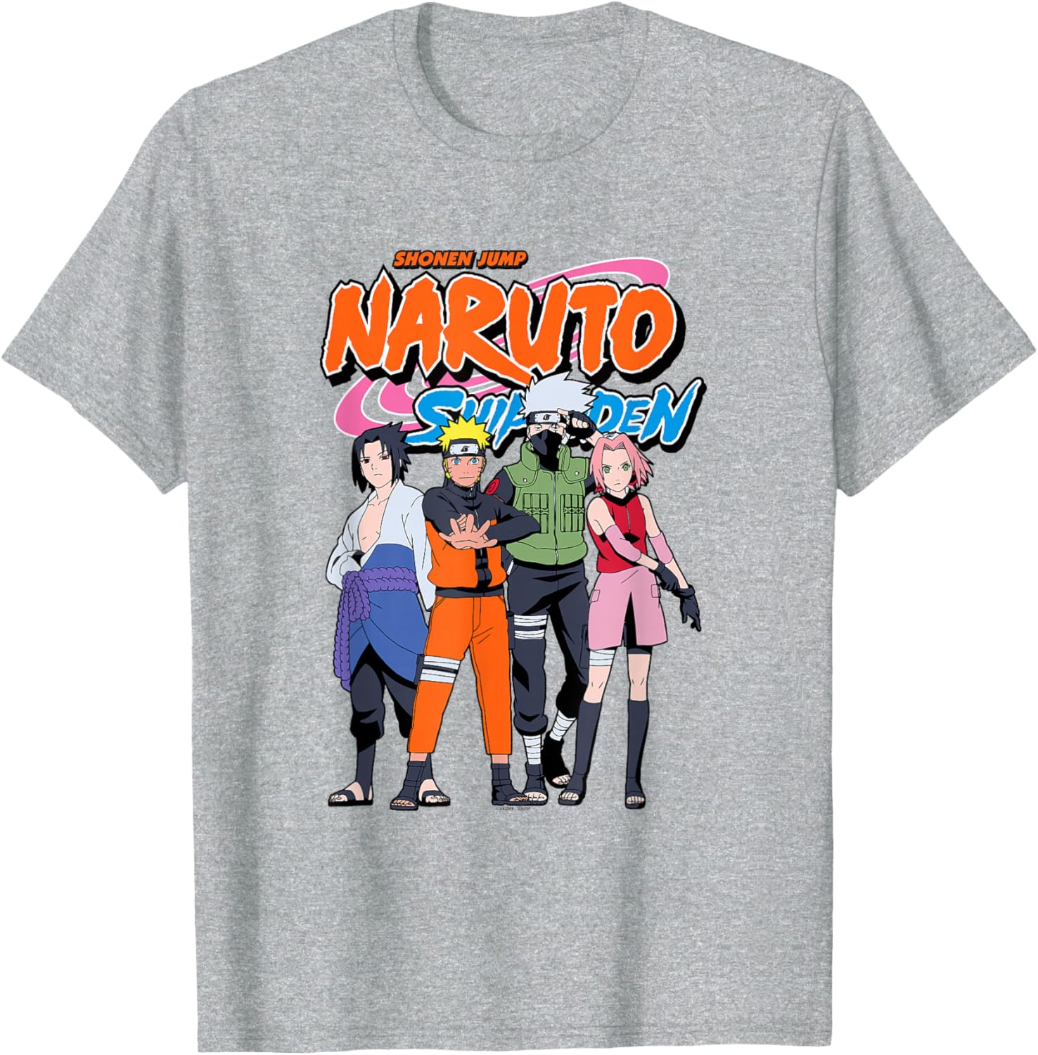 Naruto Shippuden Team 7 T-Shirt with Iconic Naruto Logo for Fans - 3