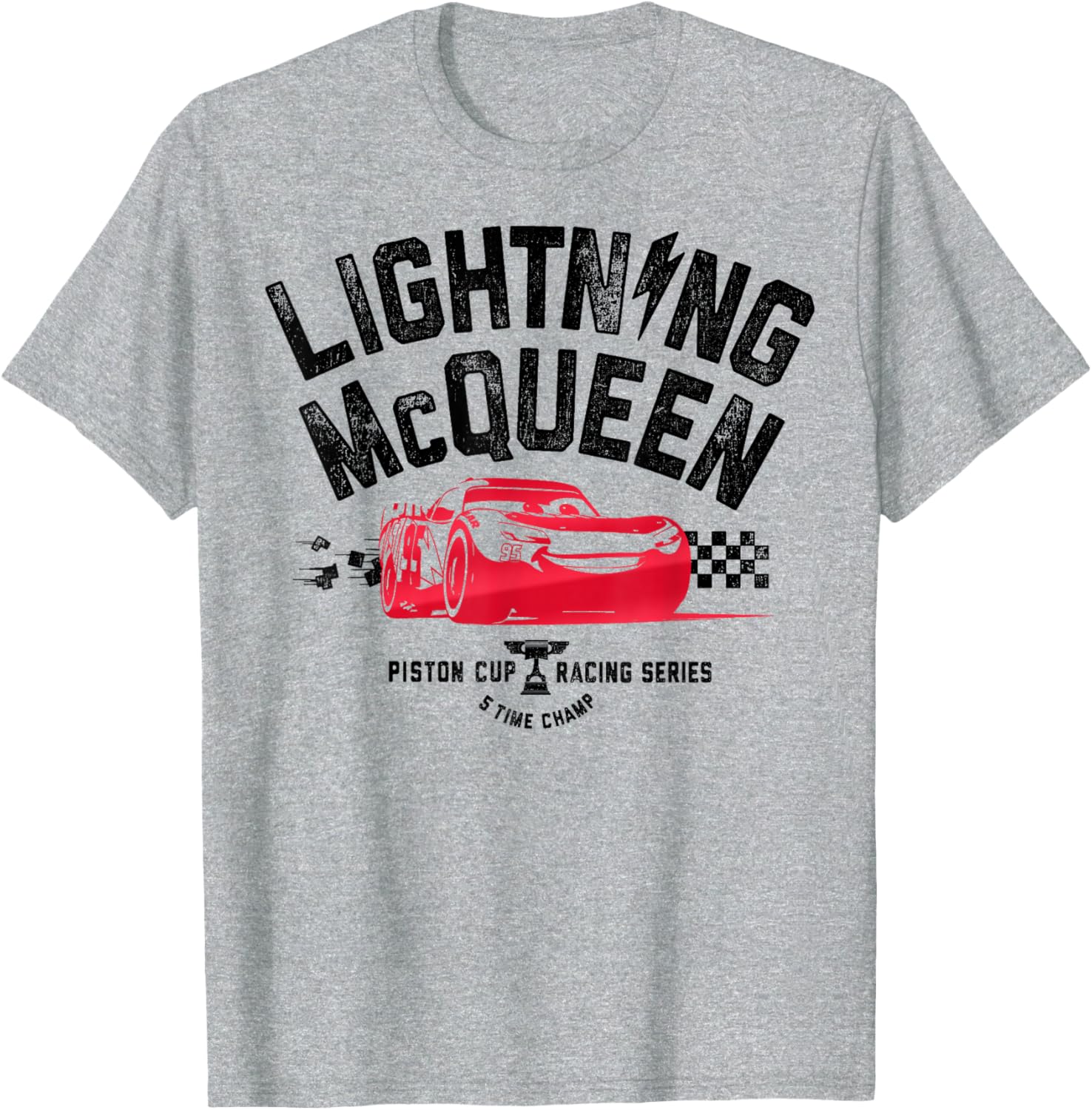 Disney Pixar Cars 3 Lightning McQueen Vintage Piston Cup T-Shirt - 8