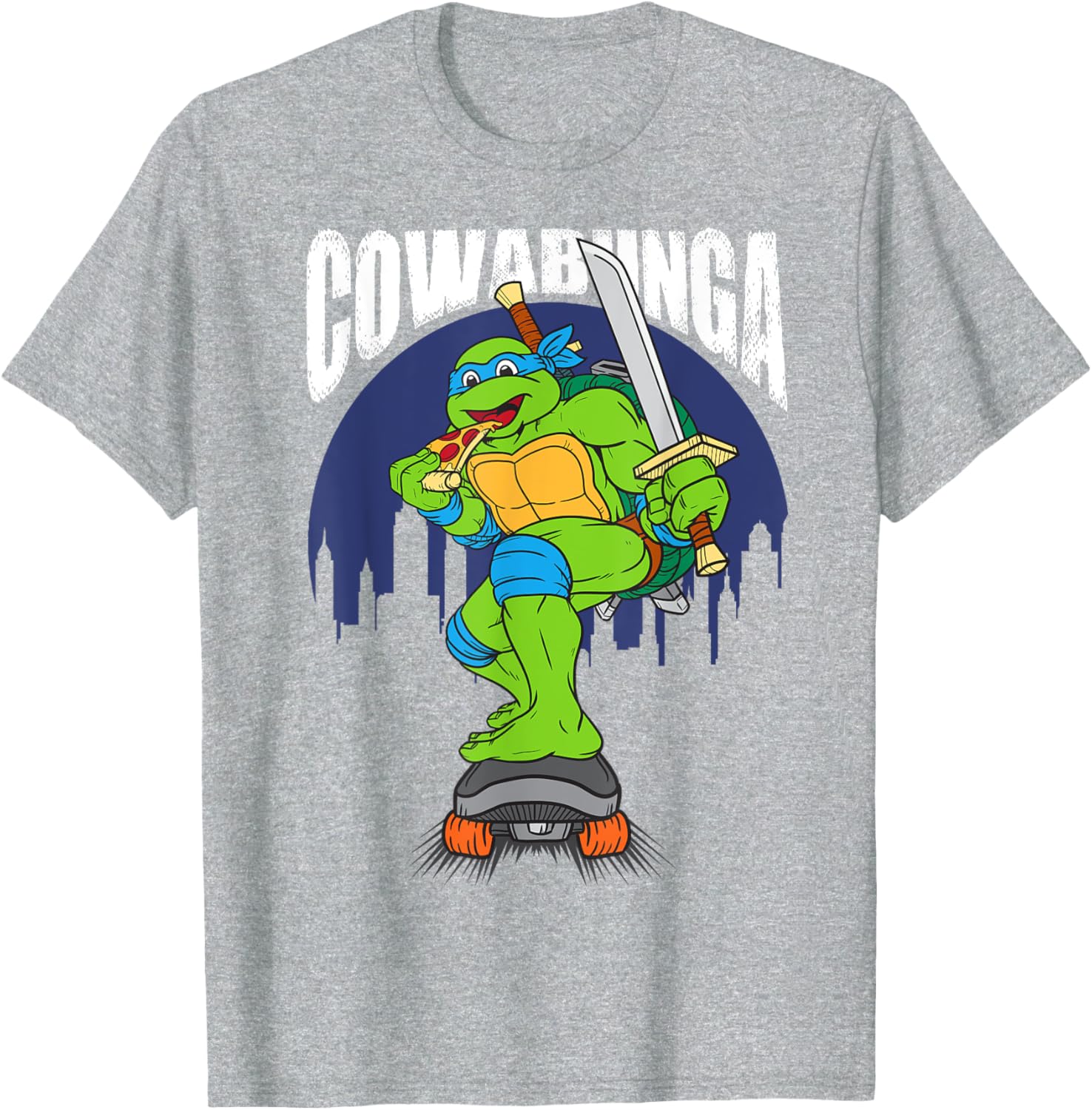 Cowabunga Leonardo on Skates T-Shirt - Fun Teenage Mutant Ninja Turtles Gear - 3