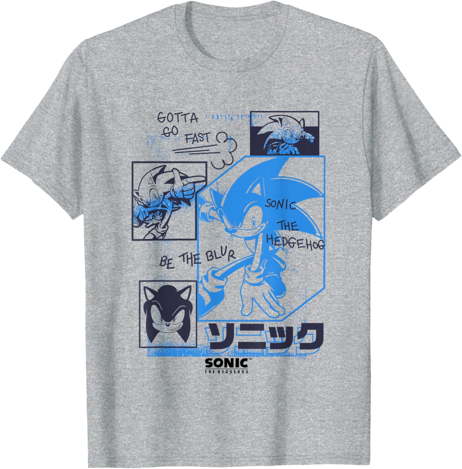 Sonic The Hedgehog Gotta Go Fast Vintage Sketch T-Shirt for Fans - 2