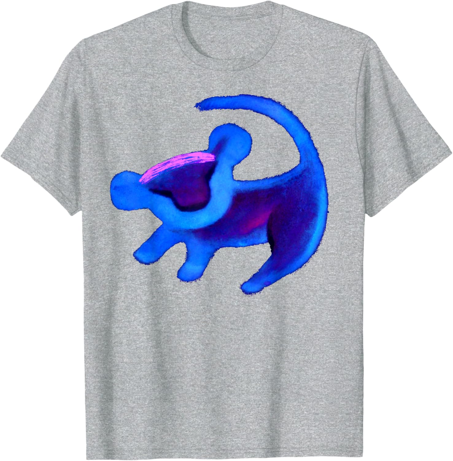 Discover the Disney Lion King Simba Cave Painting Blue T-Shirt for Fans - 1