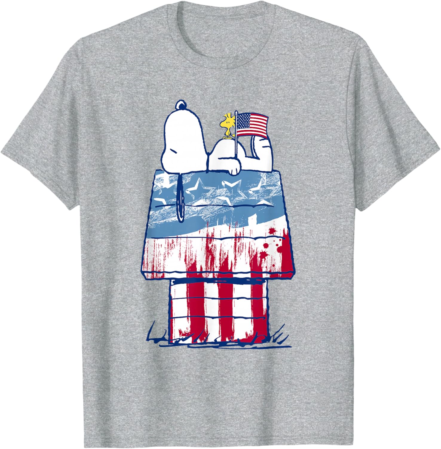 Adorable Peanuts Snoopy Wood House Graphic T-Shirt for Fans - 1