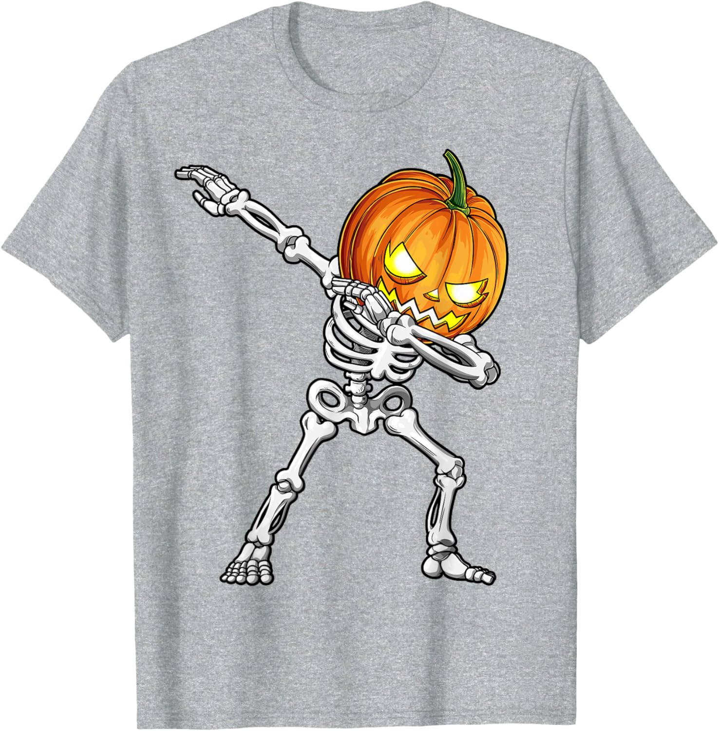 Halloween Boys Dabbing Skeleton Pumpkin Jack O Lantern T-Shirt - 19