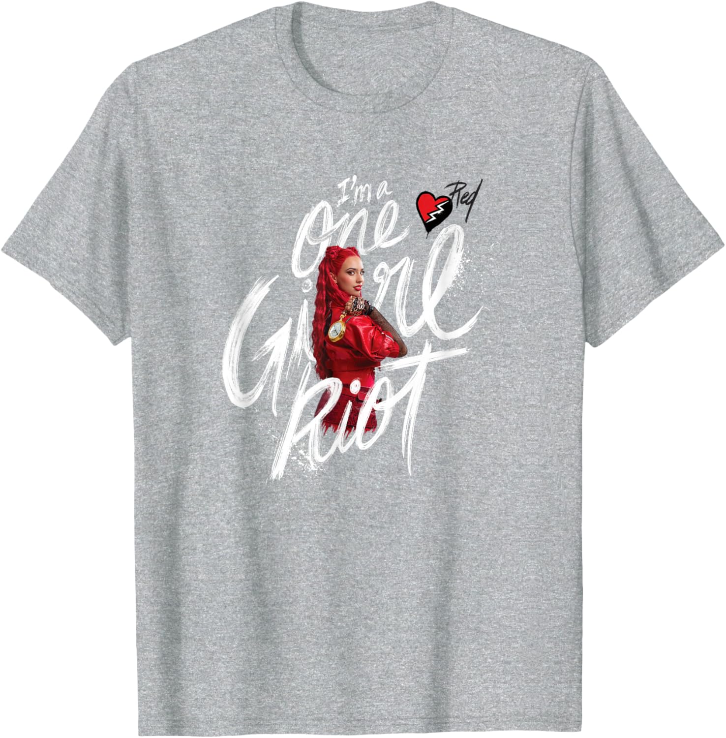 Disney Descendants Red T-Shirt I'm A One Girl Riot for Fans and Kids - 8