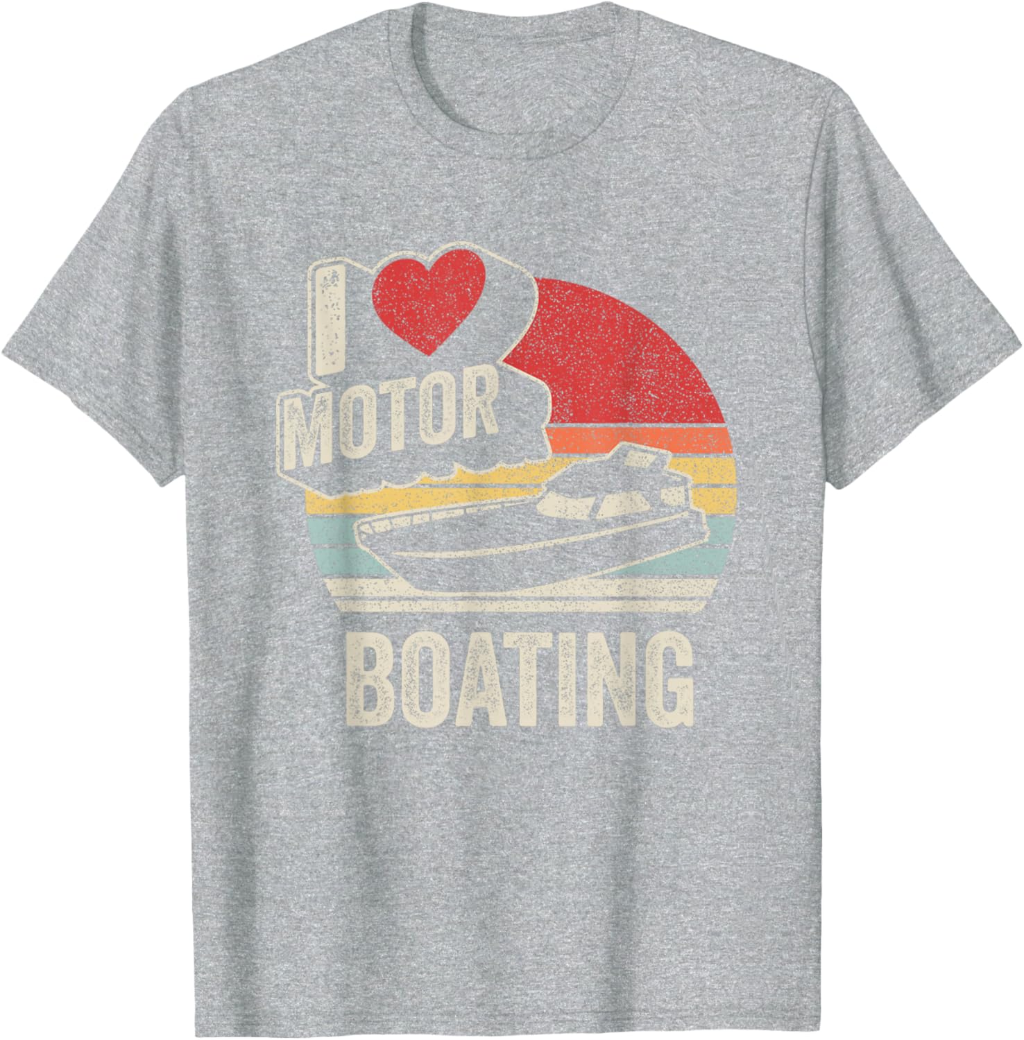 Vintage Retro I Love Motor Boating Funny T-Shirt for Boaters and Enthusiasts - 2