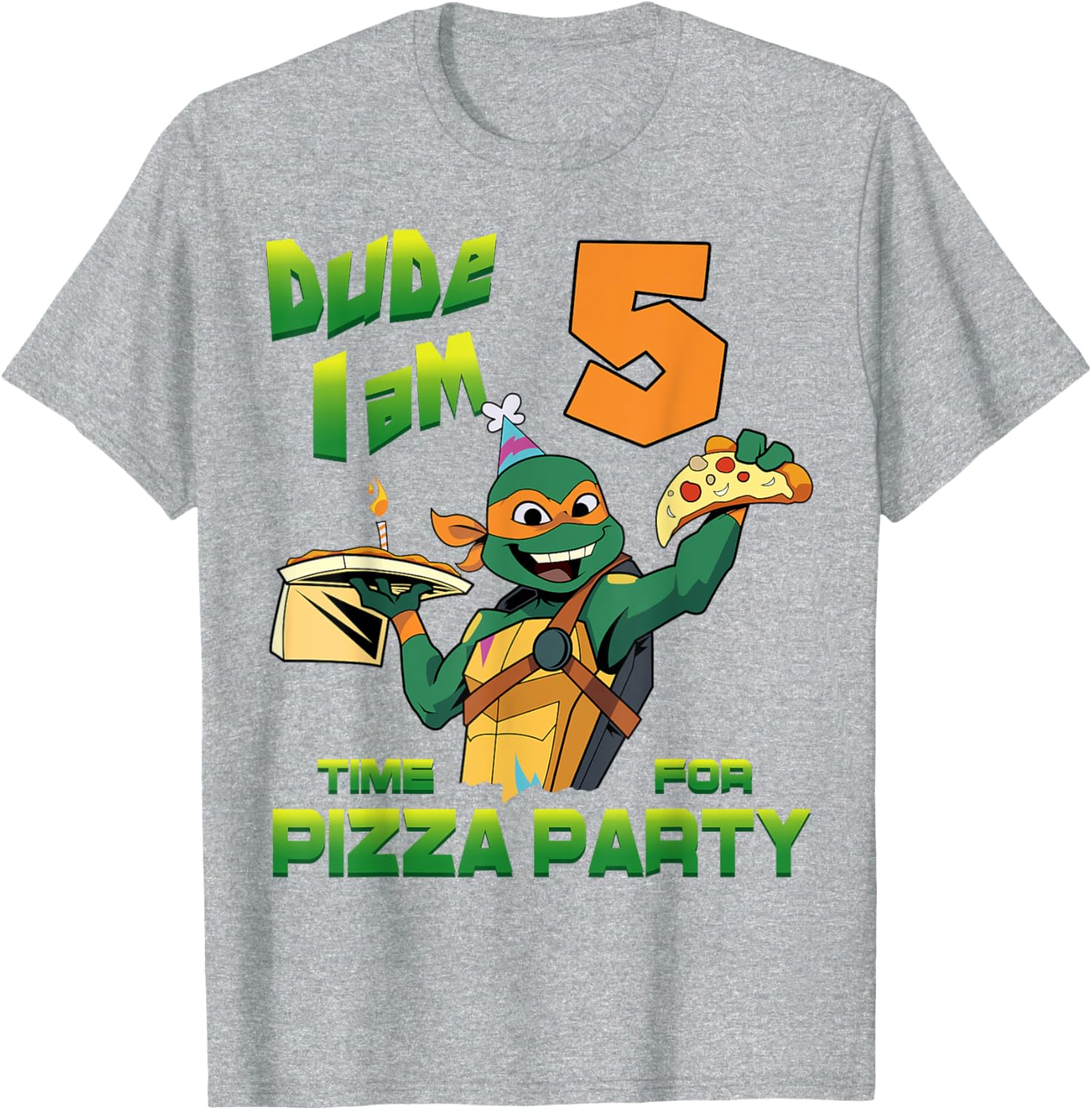 Mademark Teenage Mutant Ninja Turtles Mikey Pizza Birthday T-Shirt for Kids - 1