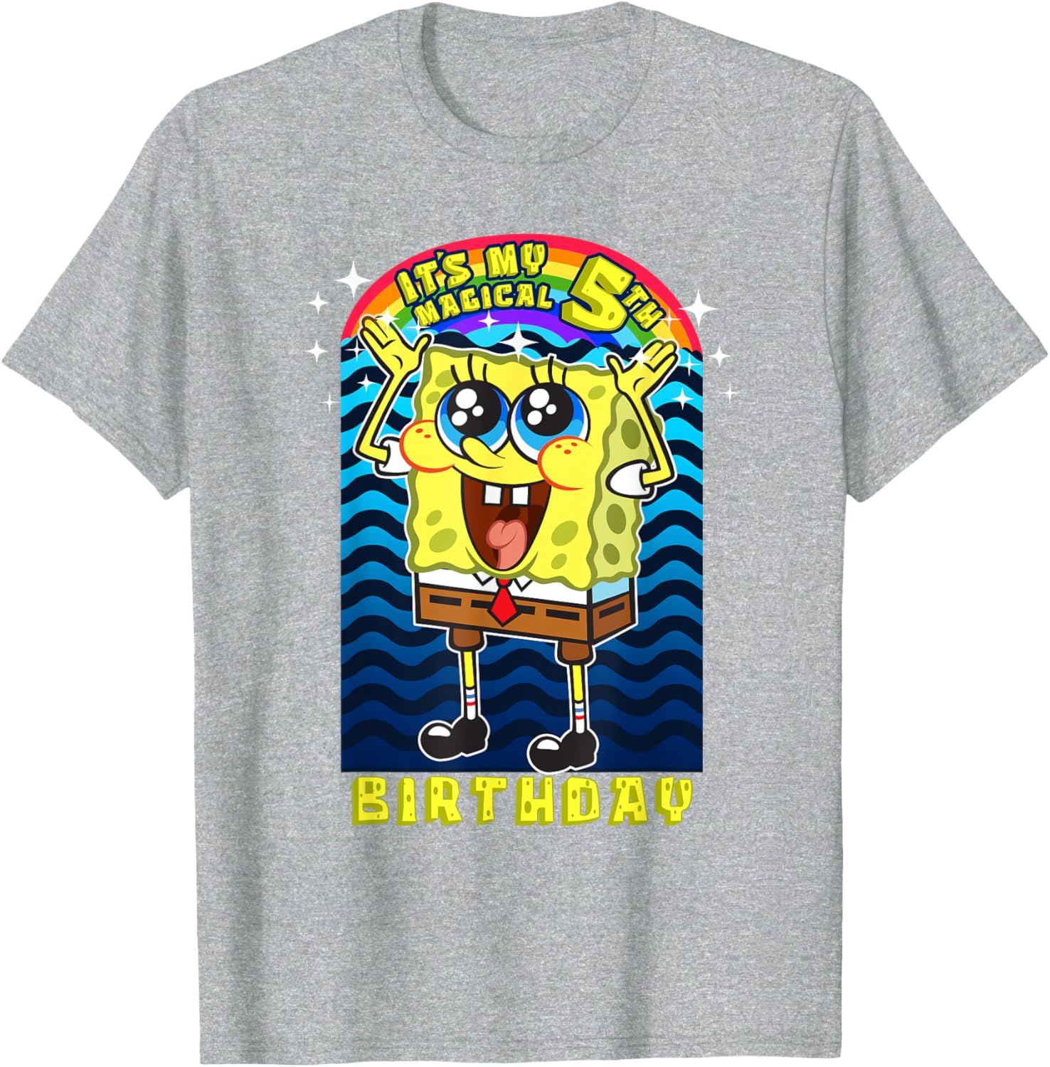 SpongeBob SquarePants Magical 5th Birthday Gift T-Shirt for Kids - 16