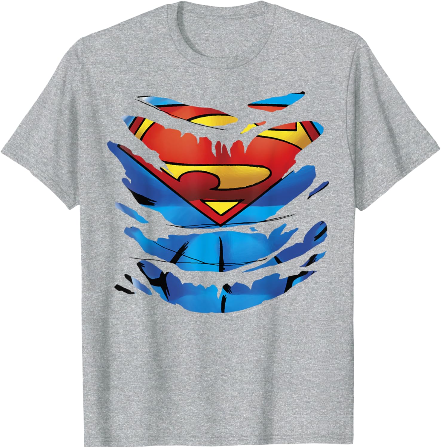 Superman Costume Rip Through T-Shirt for Fans of DC Comics Apparel - 4