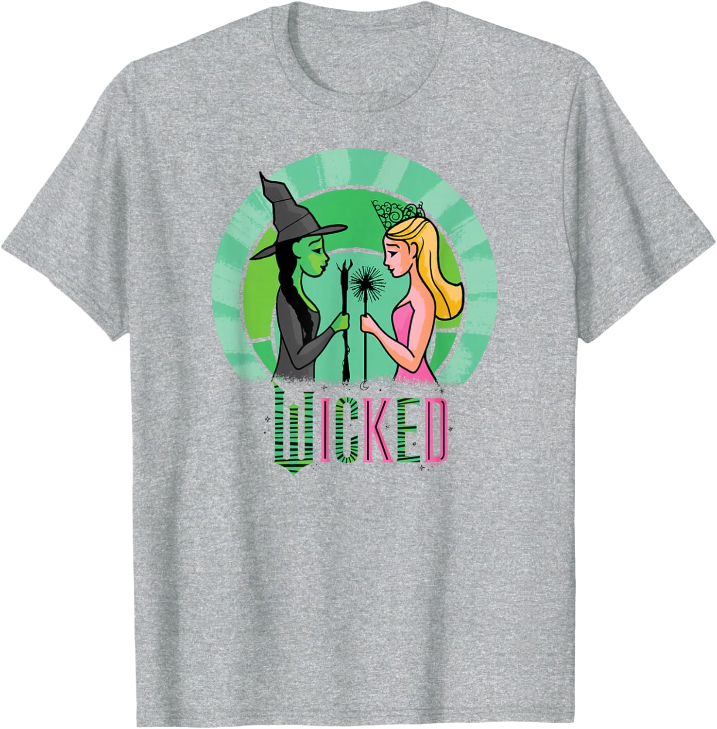 Wicked Glinda and Elphaba Sketched T-Shirt for Fans of the Musical - 6