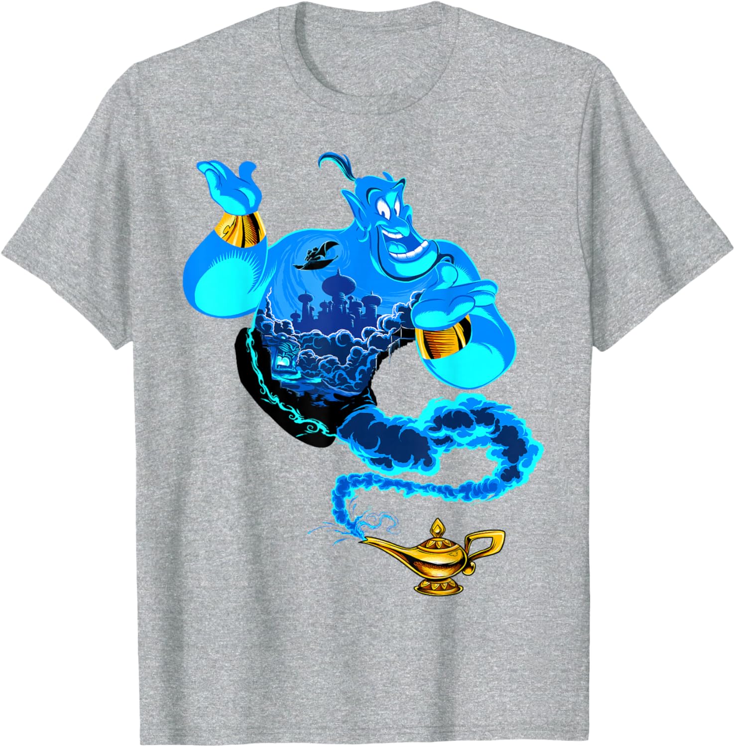 Disney Aladdin Genie Portrait T-Shirt Fun Agrabah Style for Fans - 11