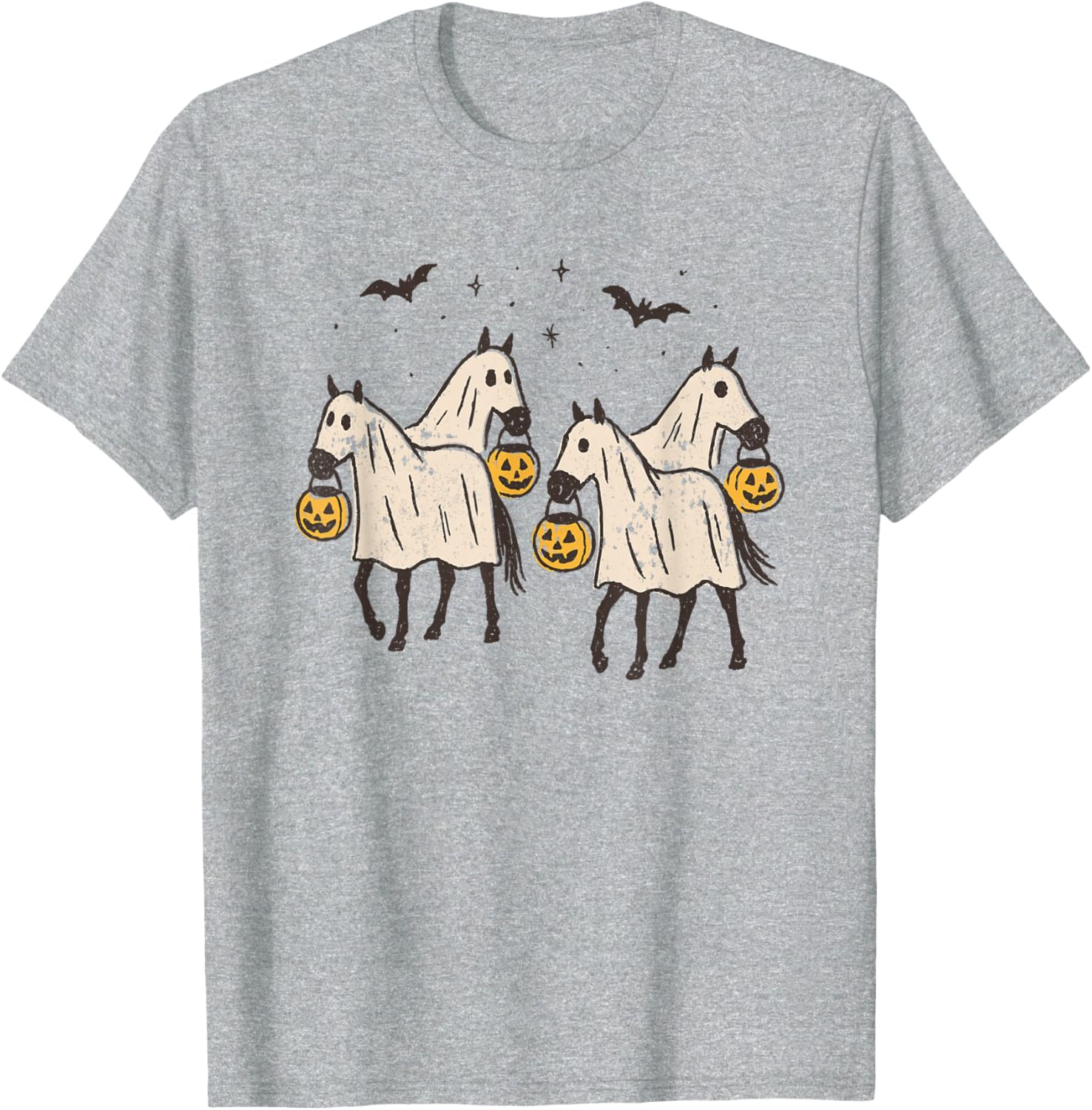 Cute Ghost Horses Halloween Trick or Treat T-Shirt for Kids and Adults - 12
