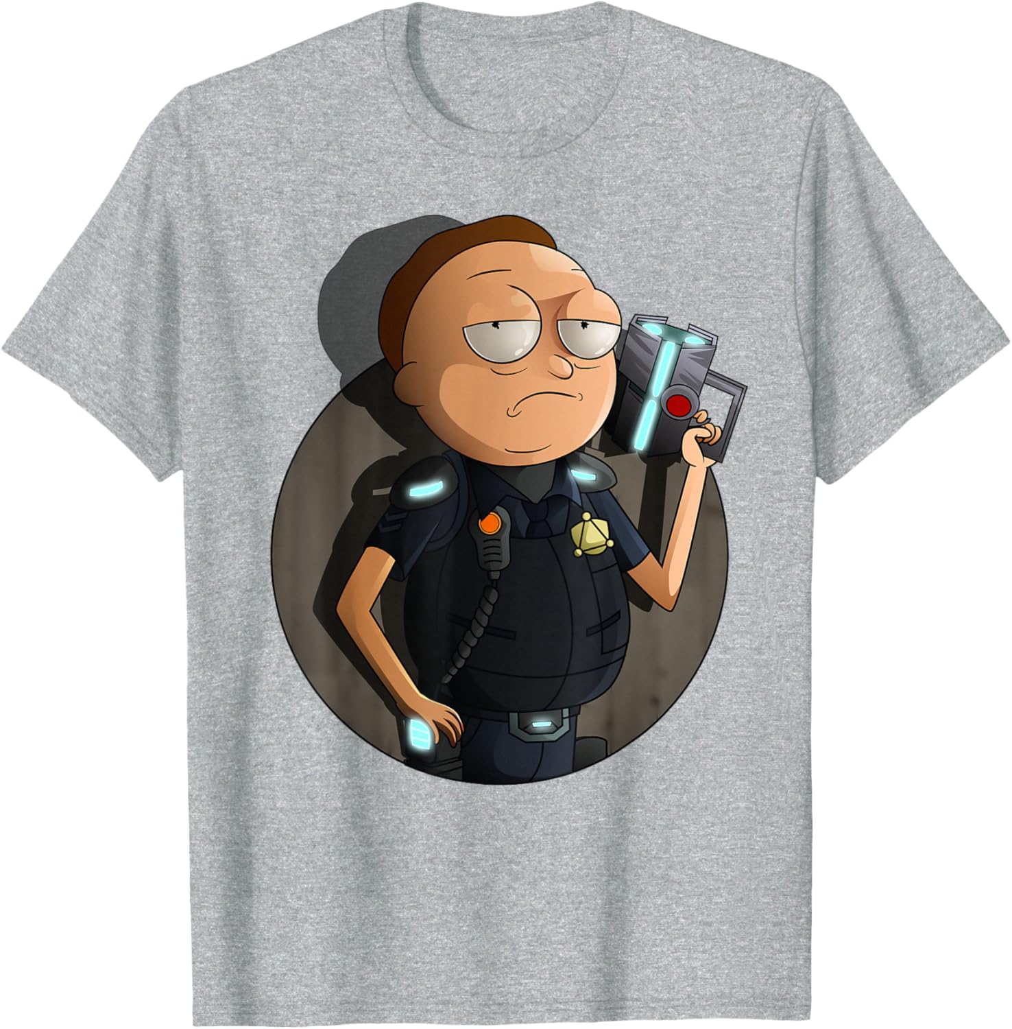Mademark x Rick and Morty Cop Morty T-Shirt Stylish Graphic Tee - 12