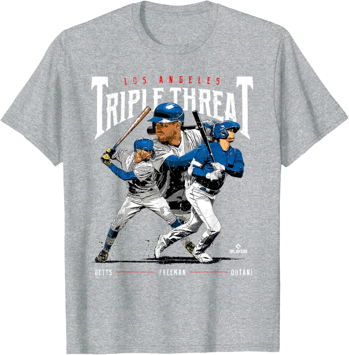 Triple Threat Ohtani Betts Freeman MLB T-Shirt for Los Angeles Fans - 3