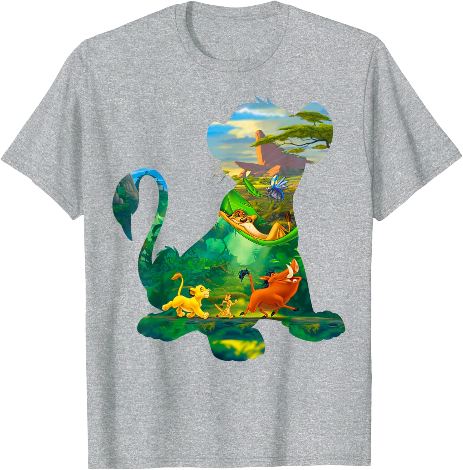 Lion King Simba Silhouette Graphic T-Shirt for Fans of Disney Style - 6