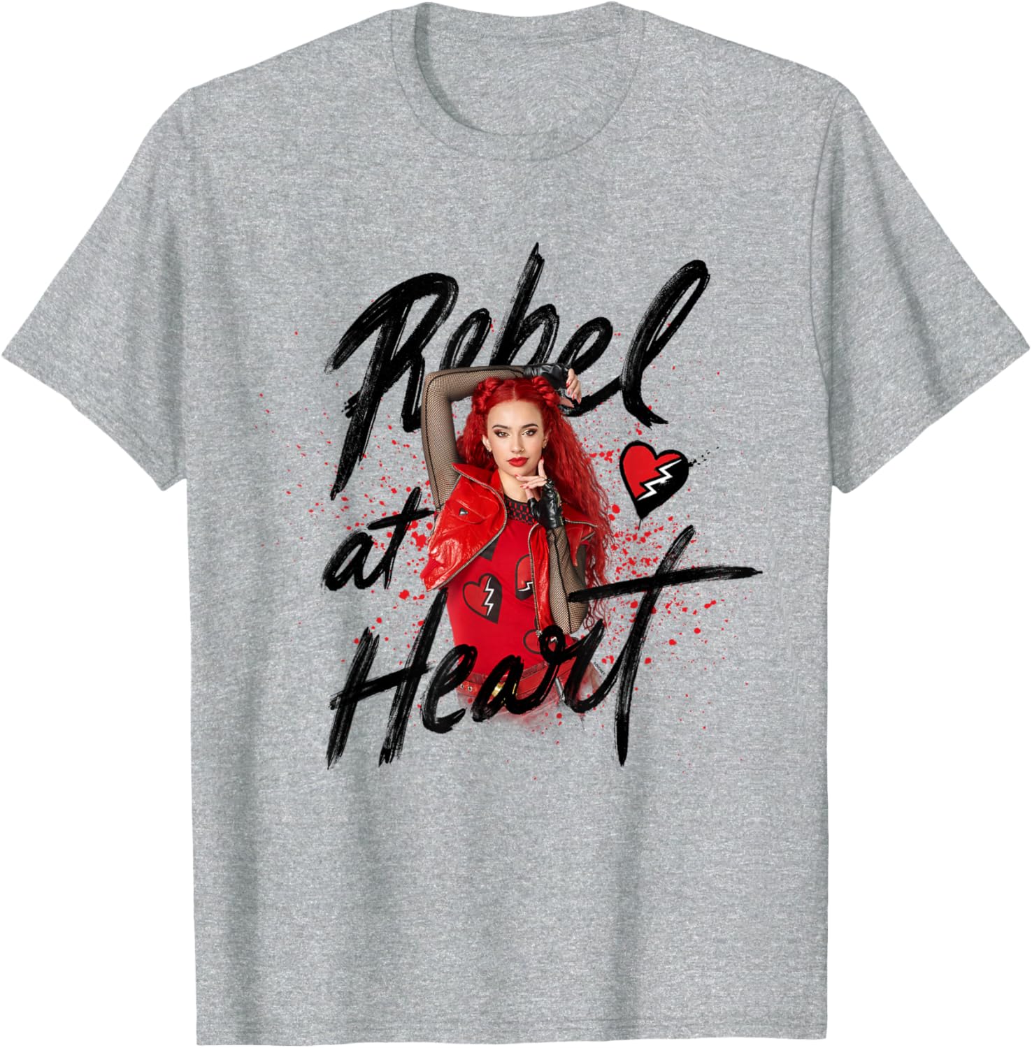 Disney Descendants 4 Red Rebel Heart T-Shirt for Kids and Fans - 3