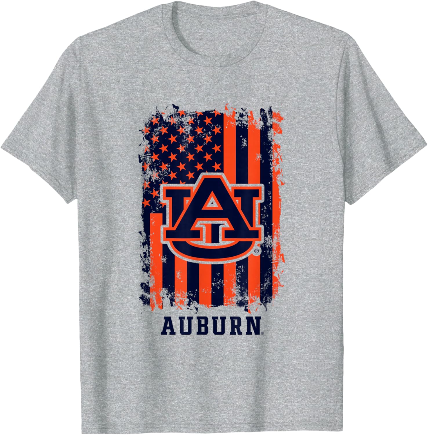 Auburn Tigers Retro American Flag T-Shirt for Sports Fans - 1