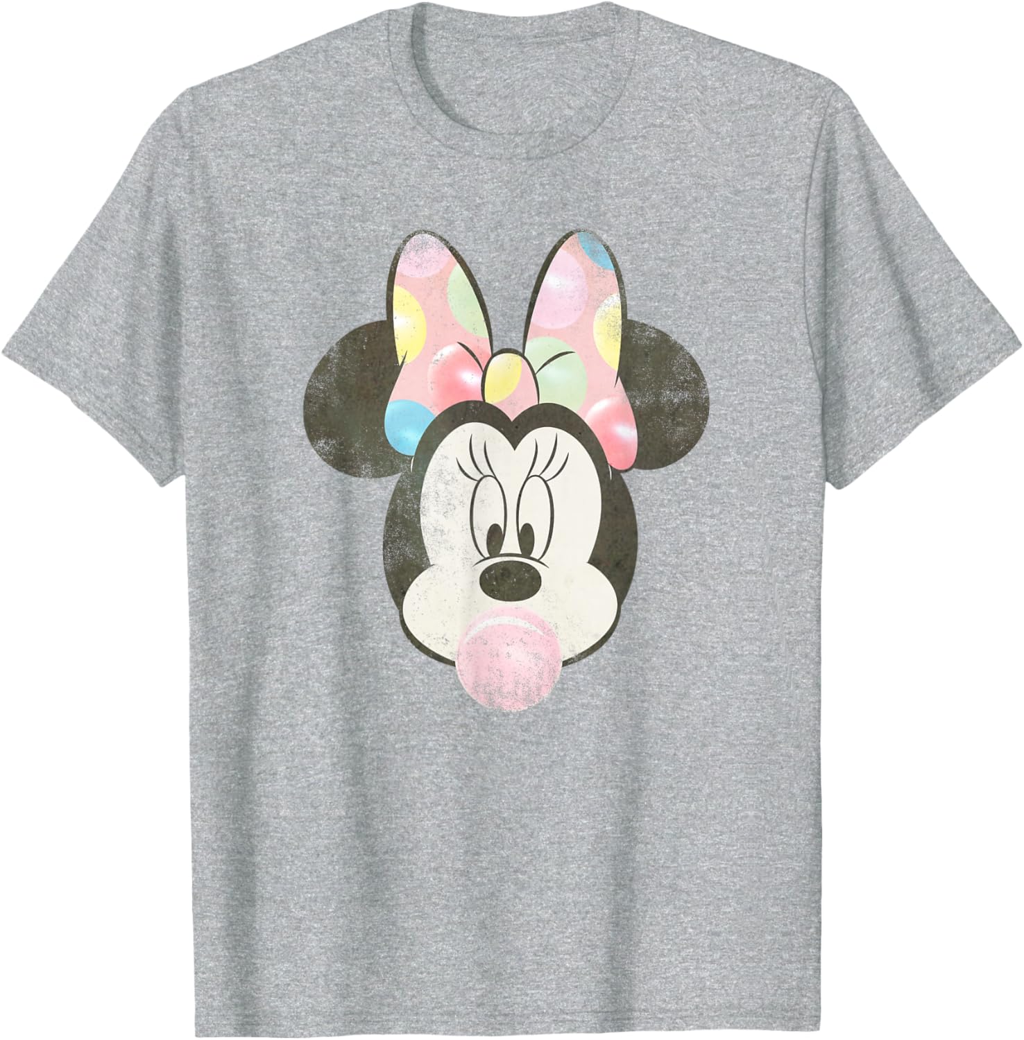 Disney Minnie Mouse Retro Big Face Bubblegum T-Shirt for Fun Fashion - 9