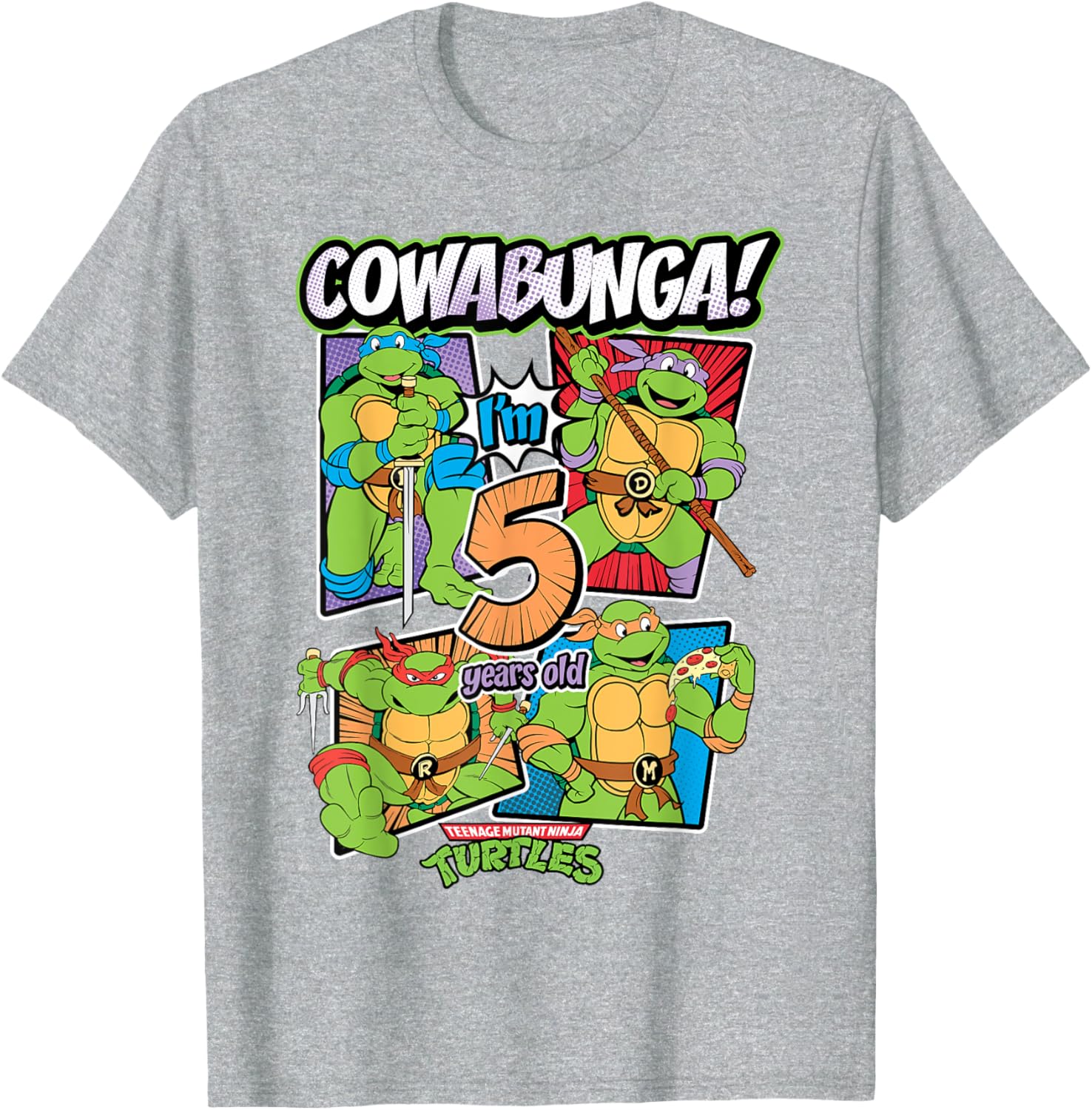 Mademark Teenage Mutant Ninja Turtles Cowabunga I'm 5 Years Old T-Shirt - 14