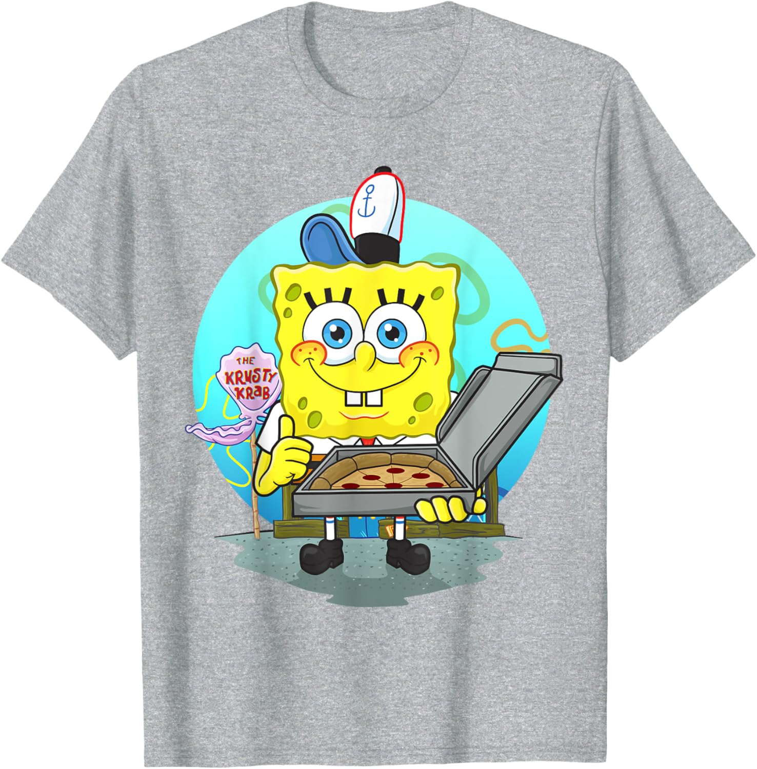Mademark SpongeBob SquarePants Krusty Krab Pizza Delivery T-Shirt - 11