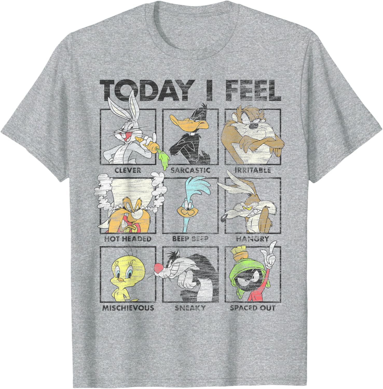 Looney Tunes Distressed Character Box T-Shirt for Casual Comfort - 4