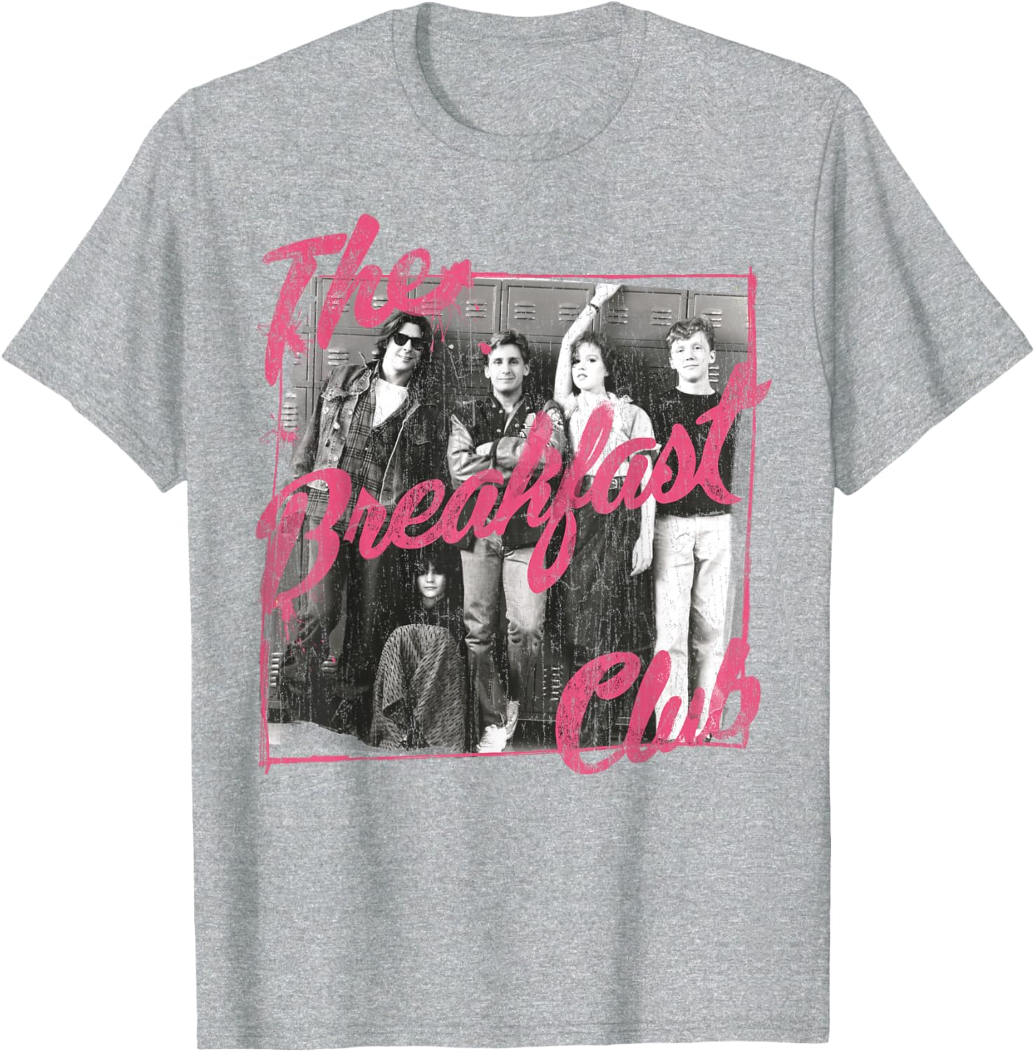 Breakfast Club Pink Text Group Photo T-Shirt for Stylish Fans - 2
