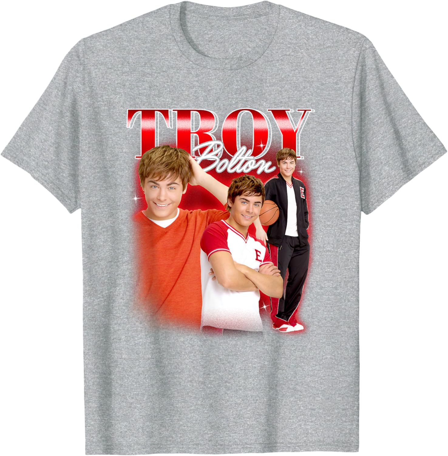 Disney High School Musical Troy Bolton Collage T-Shirt for Fans - 2