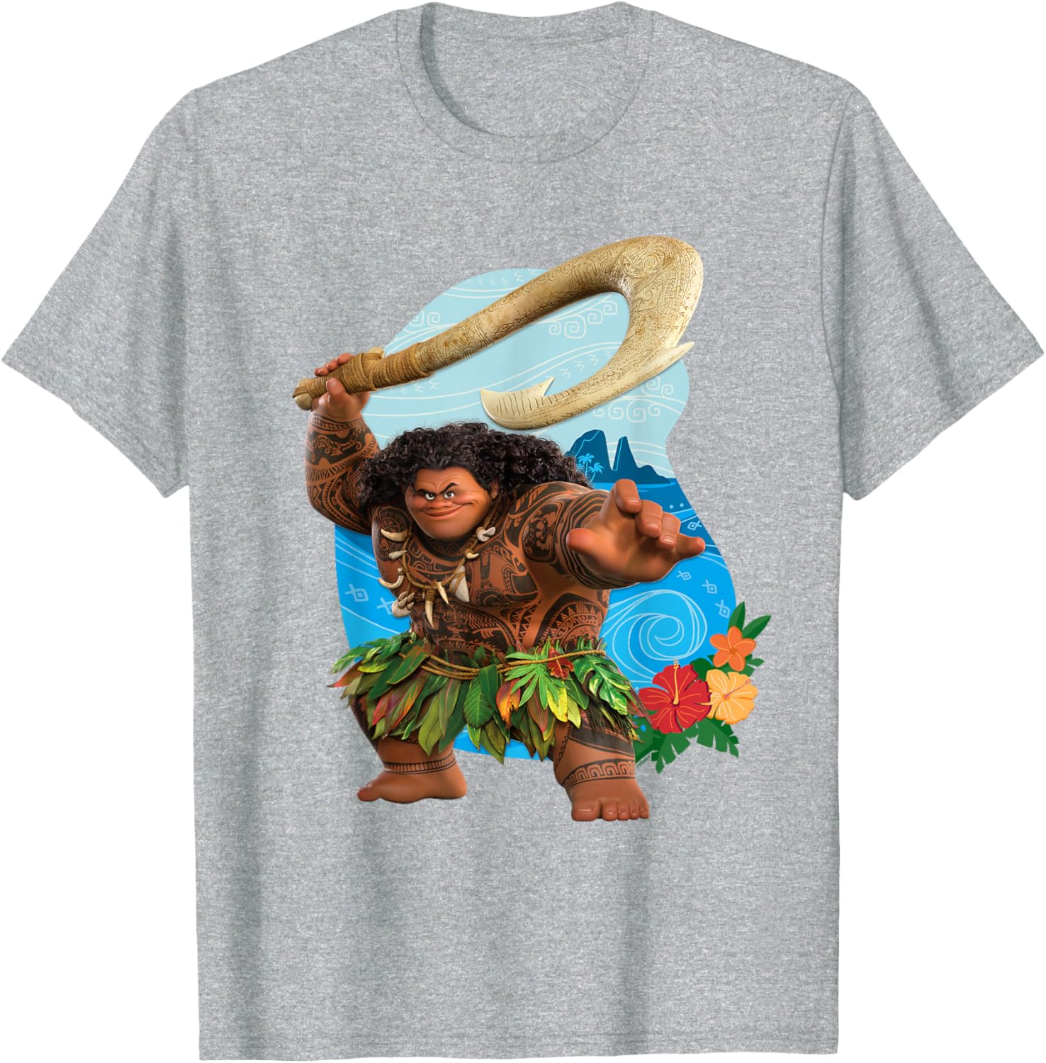 Disney Moana 2 Maui Tropical Island Adventure T-Shirt with Fish Hook - 18