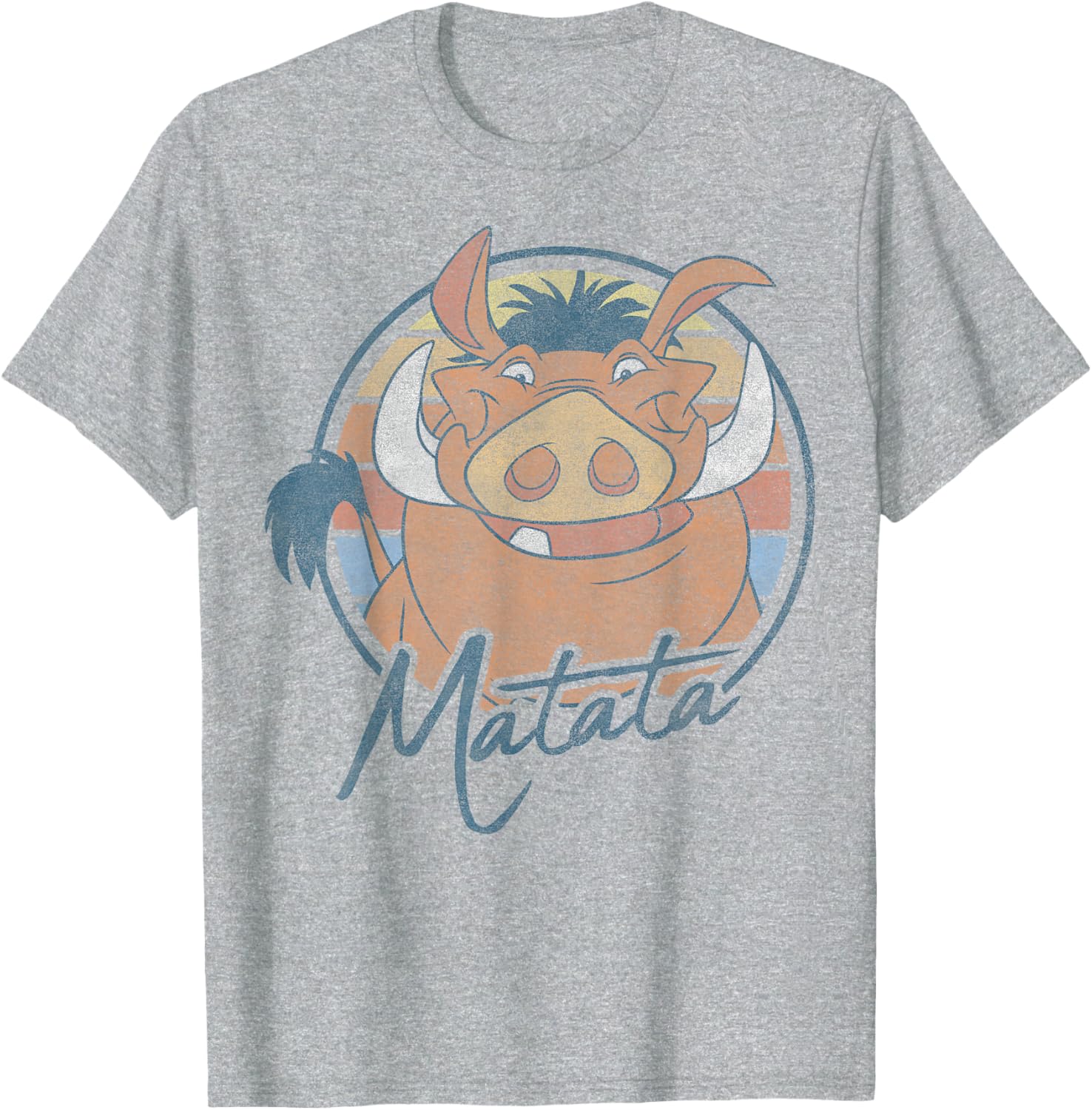 Disney The Lion King Pumbaa Matata Text Portrait T-Shirt for Kids and Adults - 6