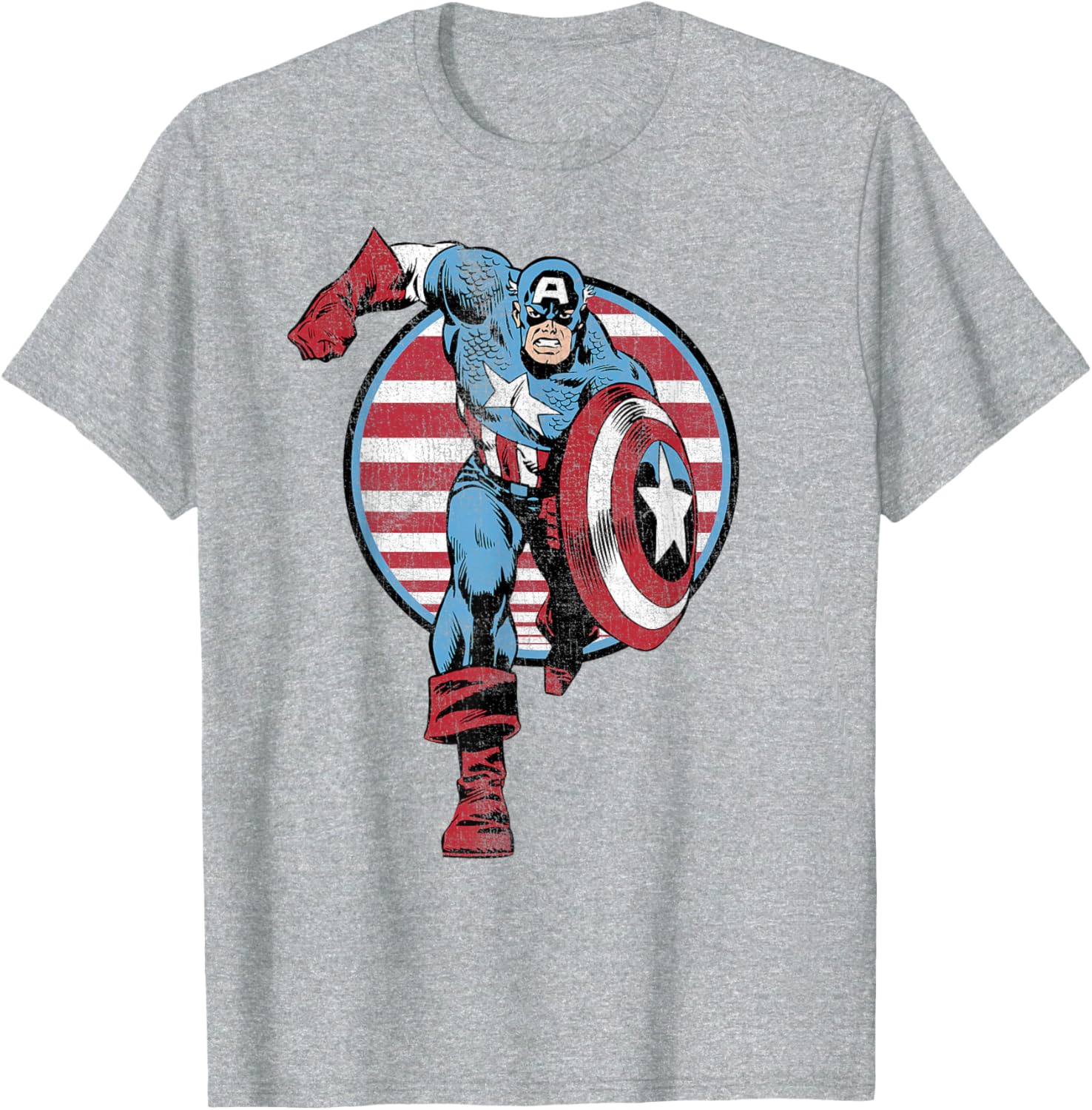 Vintage Captain America Retro Comic Circle T-Shirt for Fans - 6