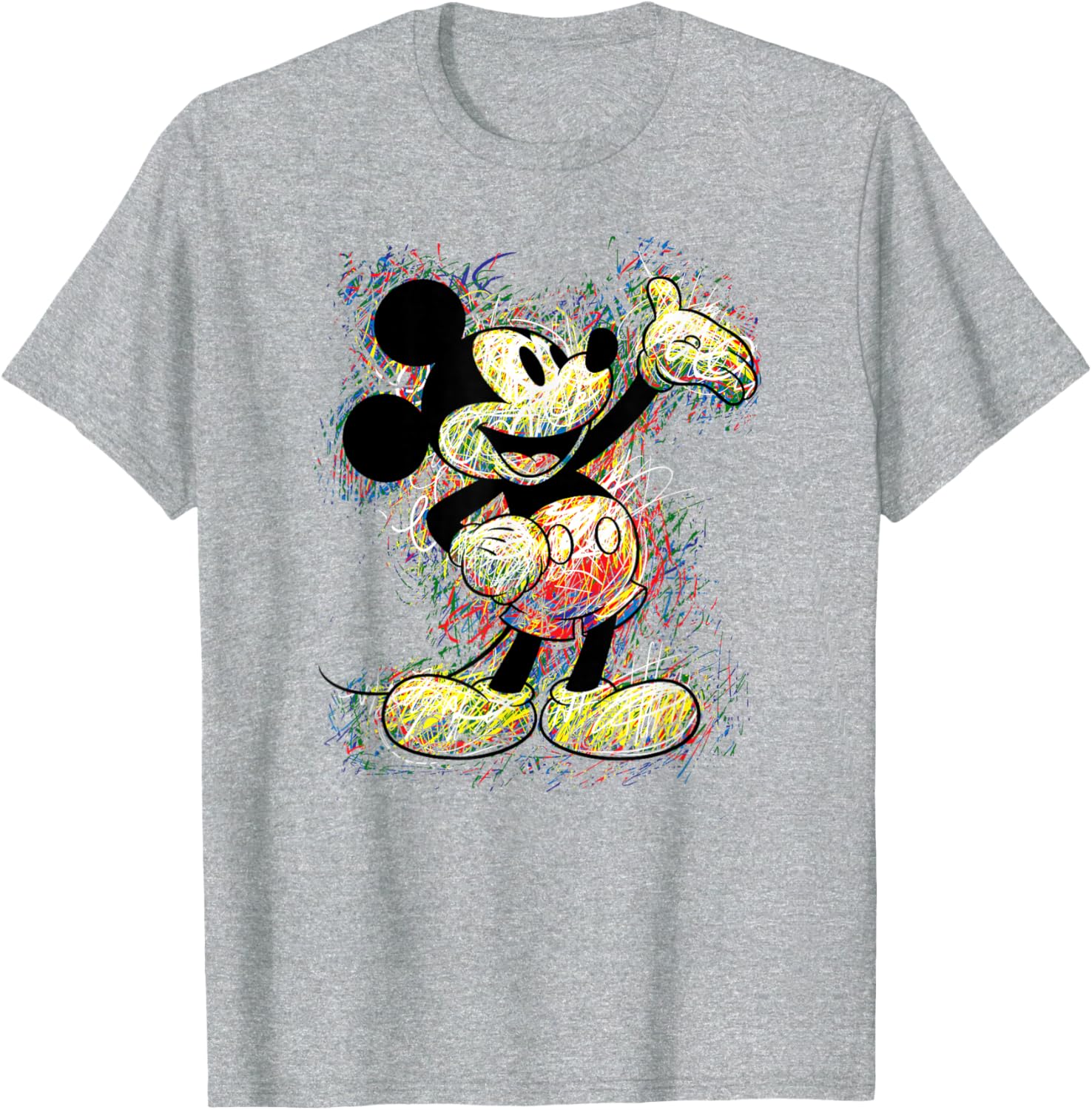 Disney Mickey Mouse Scribble T-Shirt for Kids and Adults - Fun Apparel - 5