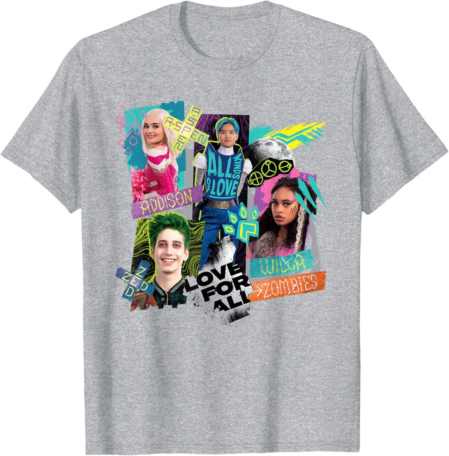Disney Channel Zombies 3 Love for All T-Shirt for Kids and Teens - 5