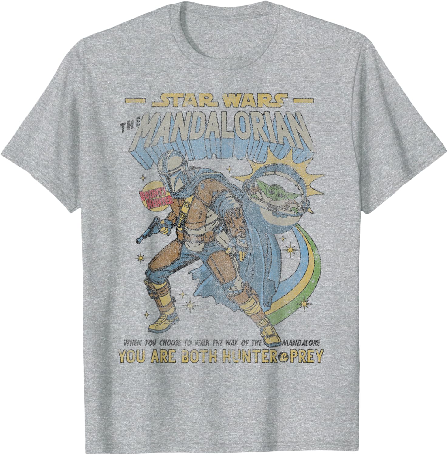 Mandalorian Comic Poster T-Shirt for Star Wars Fans - Stylish Tee Design - 6