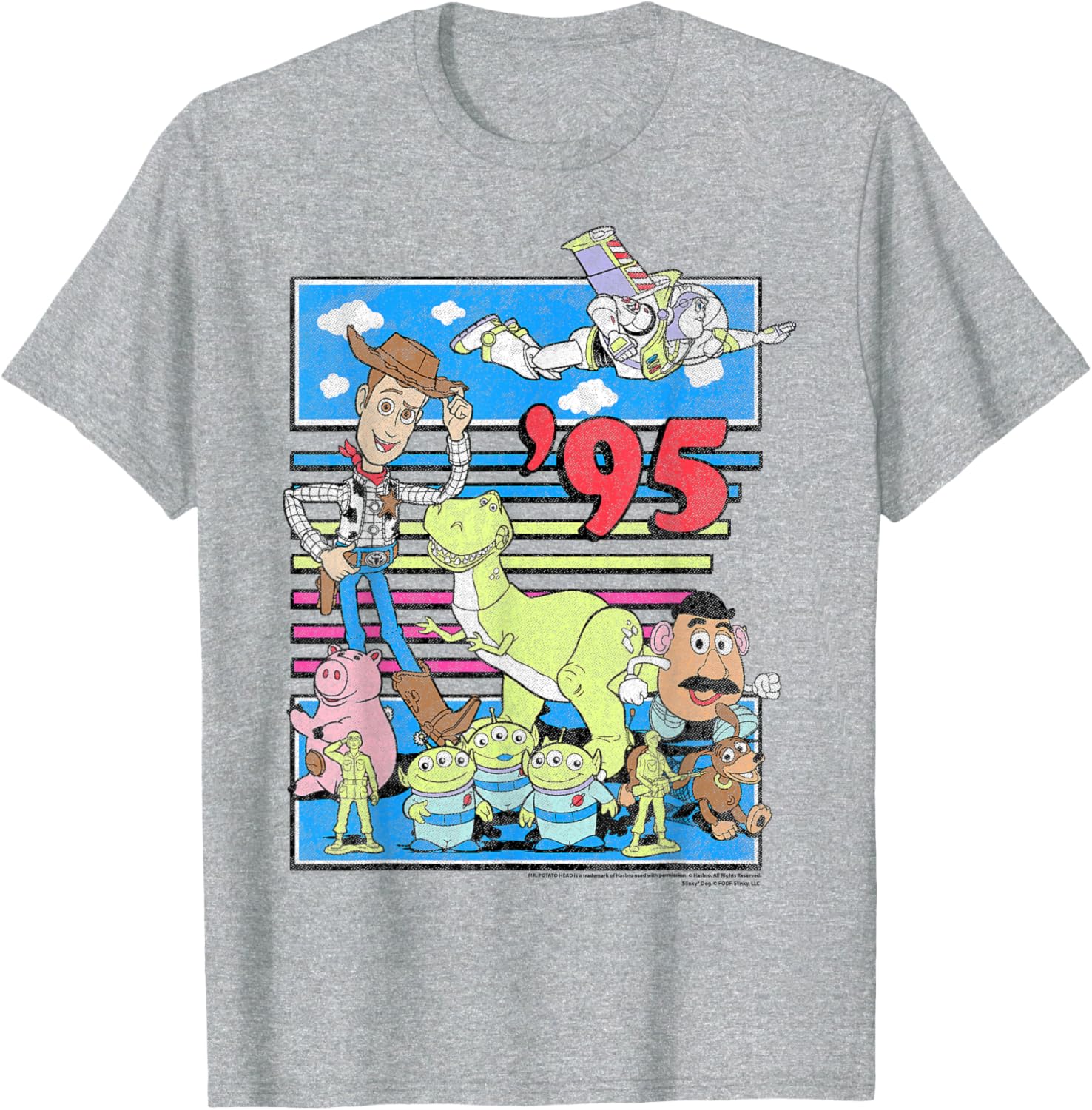 Disney Pixar Toy Story 95 Retro Colorful T-Shirt for Fans and Collectors - 5