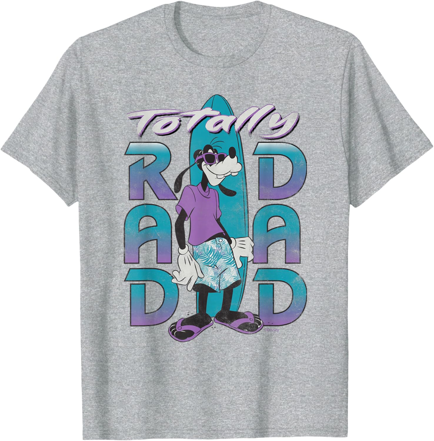Disney Goofy Totally Rad Dad Surfing Distressed T-Shirt for Father's Day - 7