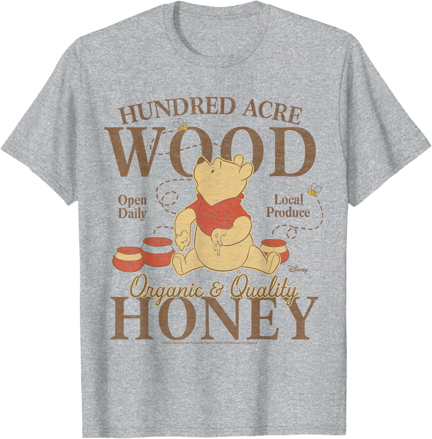 Winnie The Pooh Organic Honey T-Shirt for Kids in Hundred Acre Wood - 2