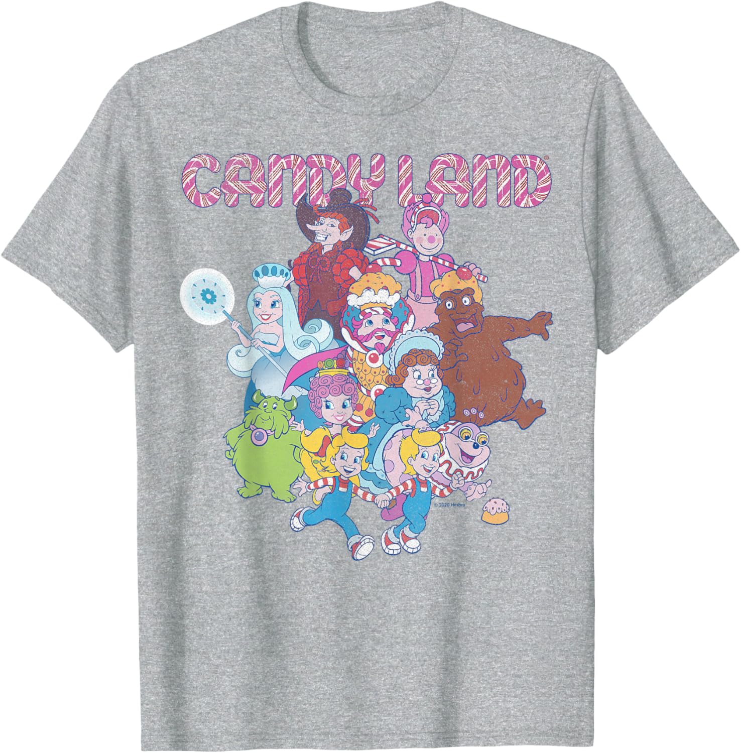Candy Land Retro Game Characters Group Shot Logo T-Shirt for Fun Lovers - 8