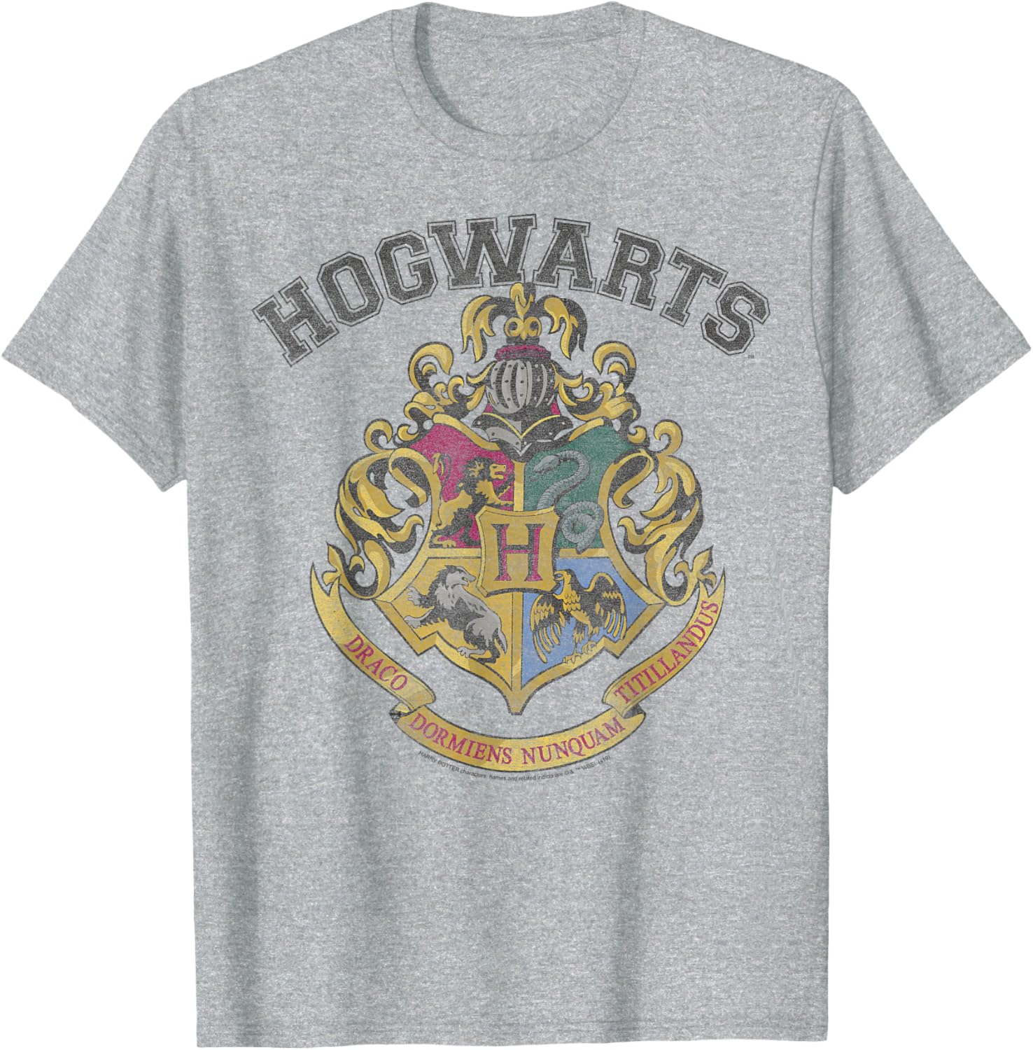Harry Potter Hogwarts Vintage Crest Short Sleeve T-Shirt for Fans - 7