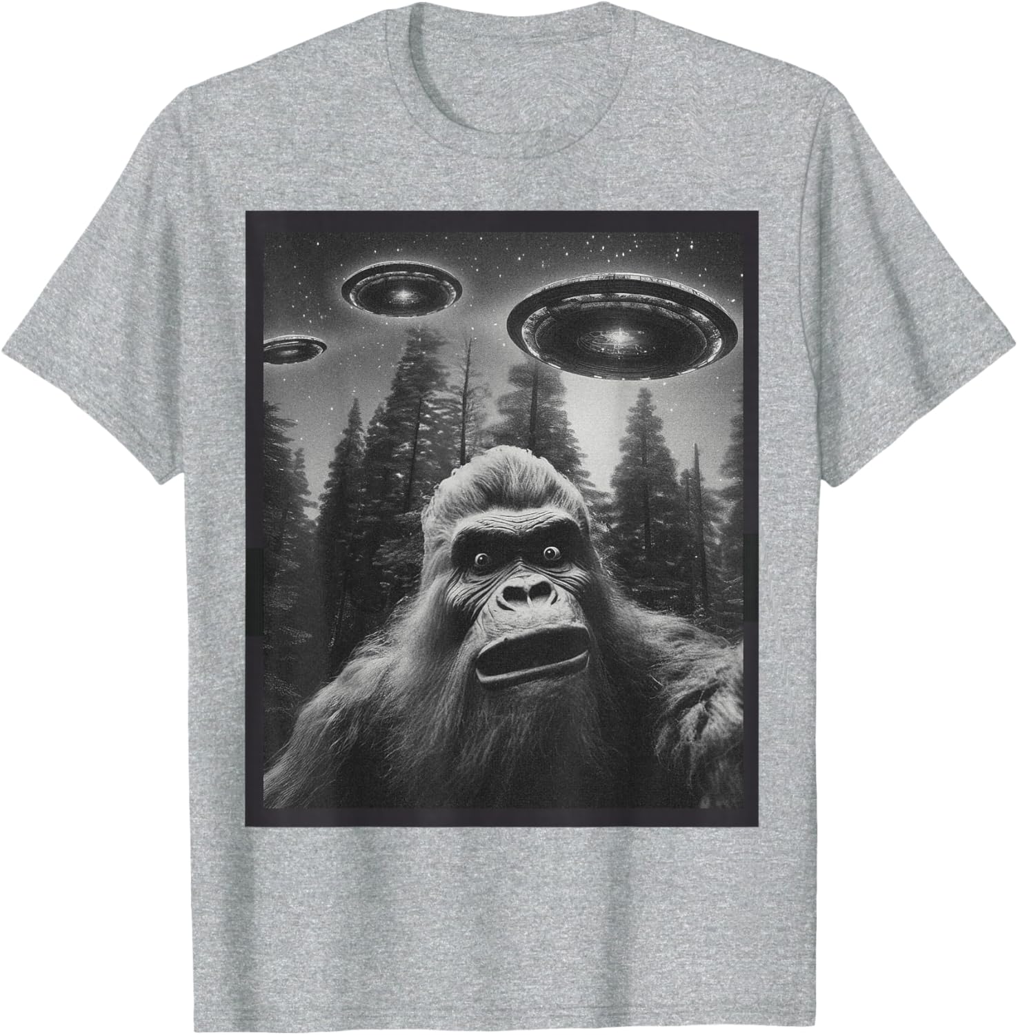 Funny Bigfoot Alien Cat Graphic Tee for Men and Women - Unique T-Shirt - 18