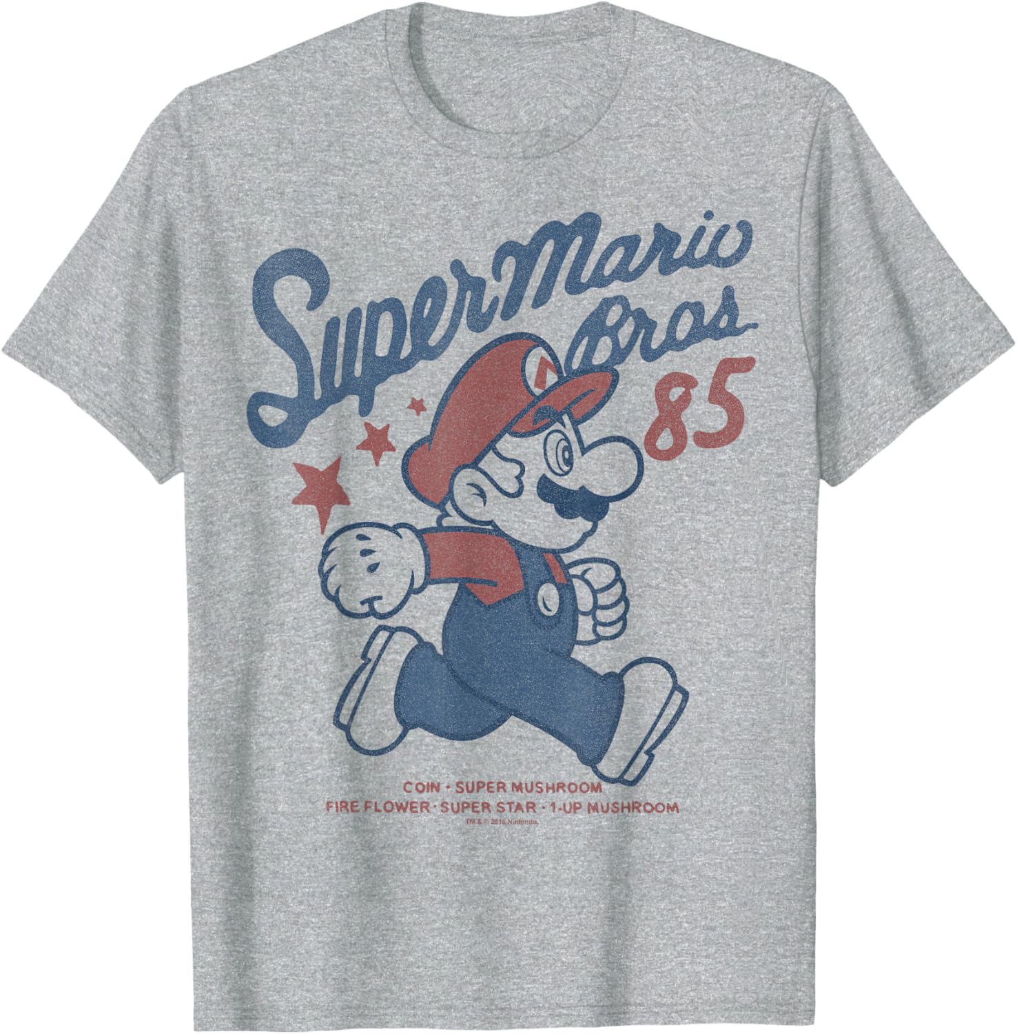 Vintage Nintendo Super Mario Brothers 85 Stars T-Shirt for Gaming Fans - 11