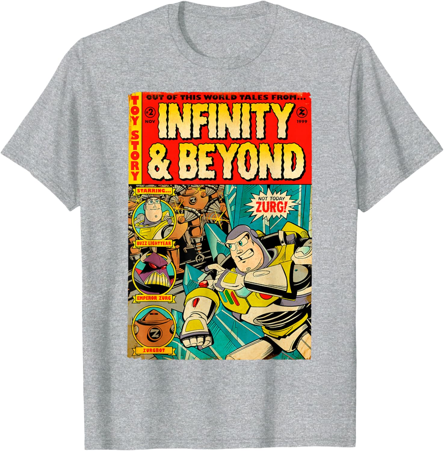 Disney Pixar Toy Story Buzz Lightyear Retro Comic Book T-Shirt for Fans - 10