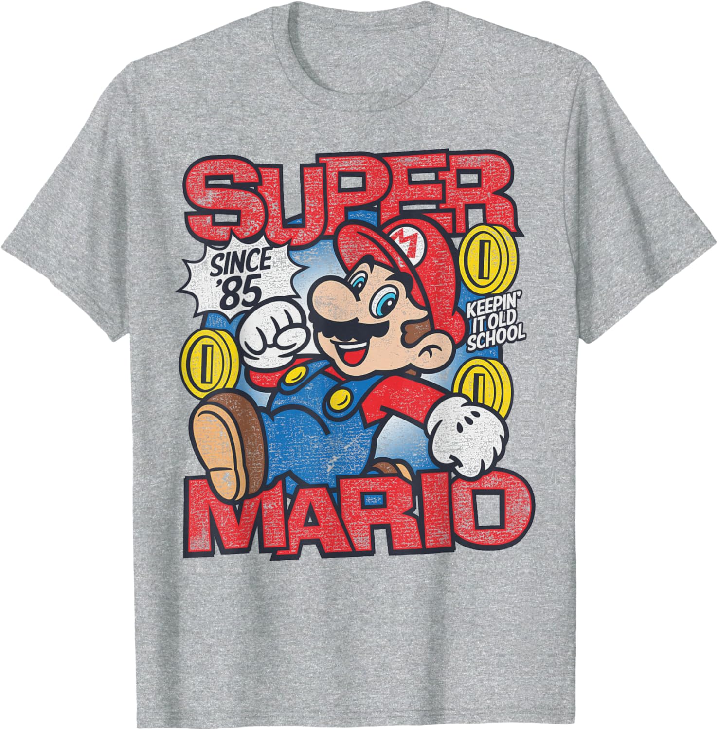 Vintage Super Mario Bros Mushroom Kingdom T-Shirt Since 85 Retro Style - 1