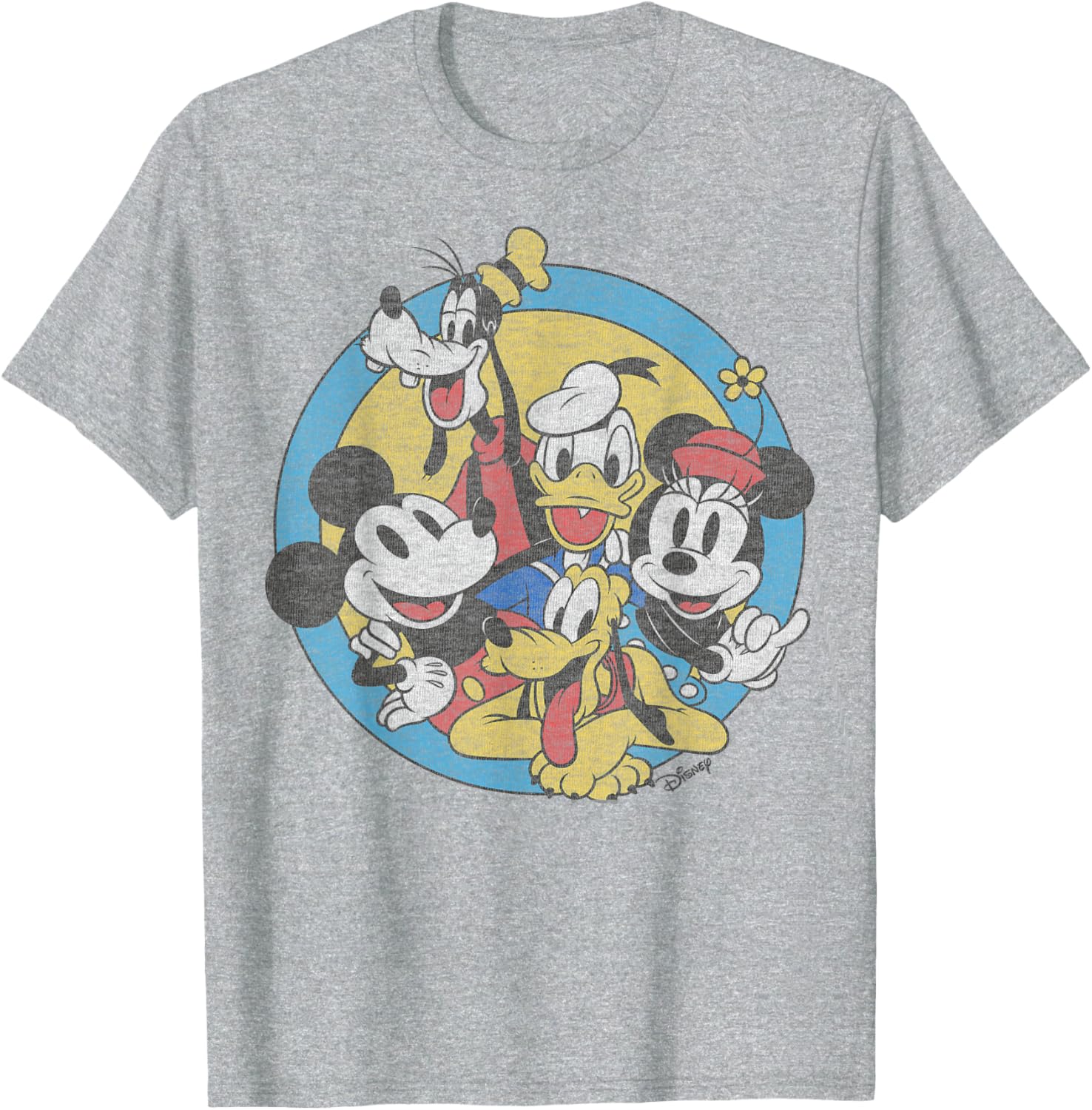 Disney Mickey And Friends Retro T-Shirt Classic Group Shot Apparel - 1