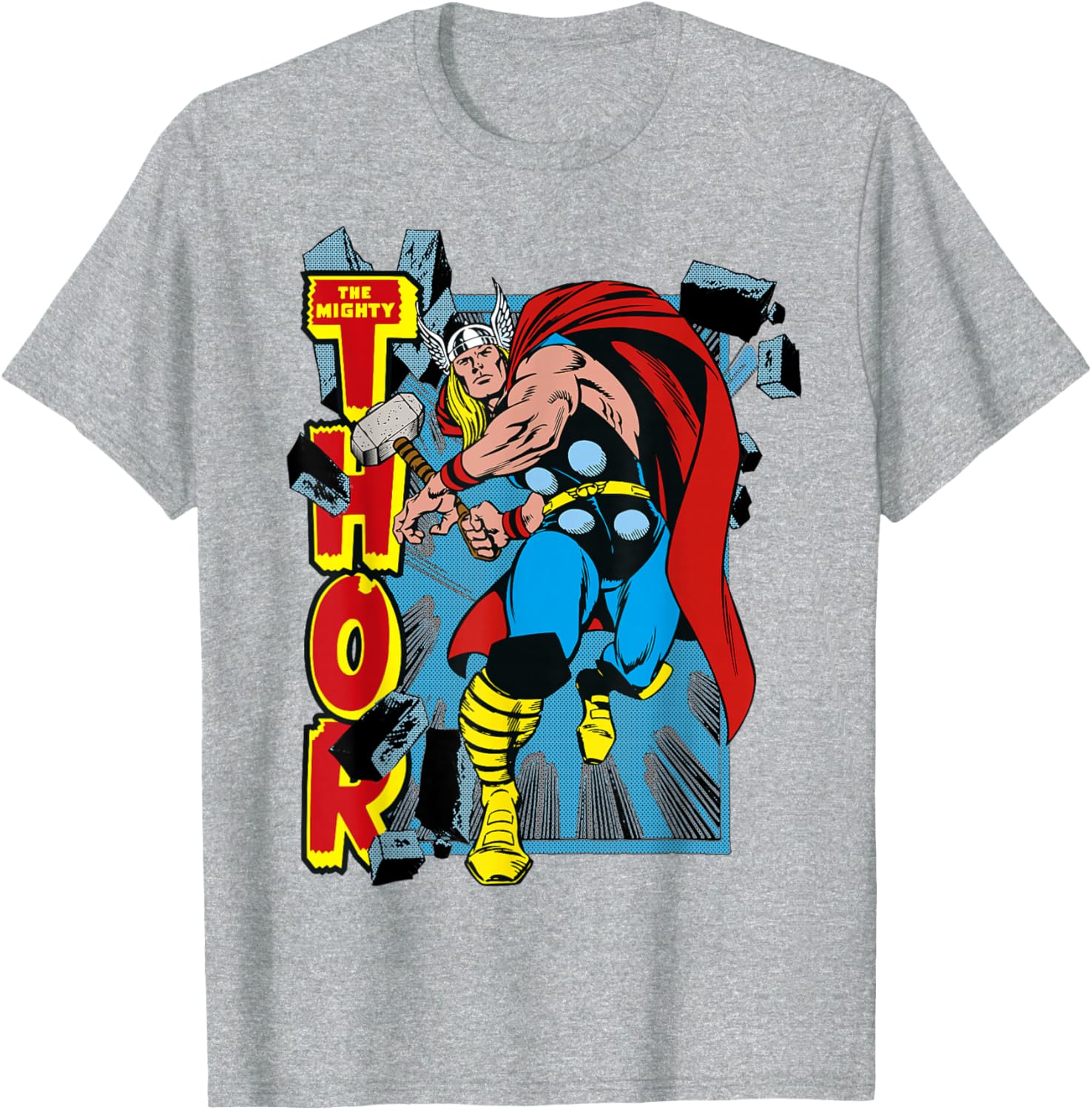 Marvel Classic The Mighty Thor Break Through Poster T-Shirt for Fans - 3