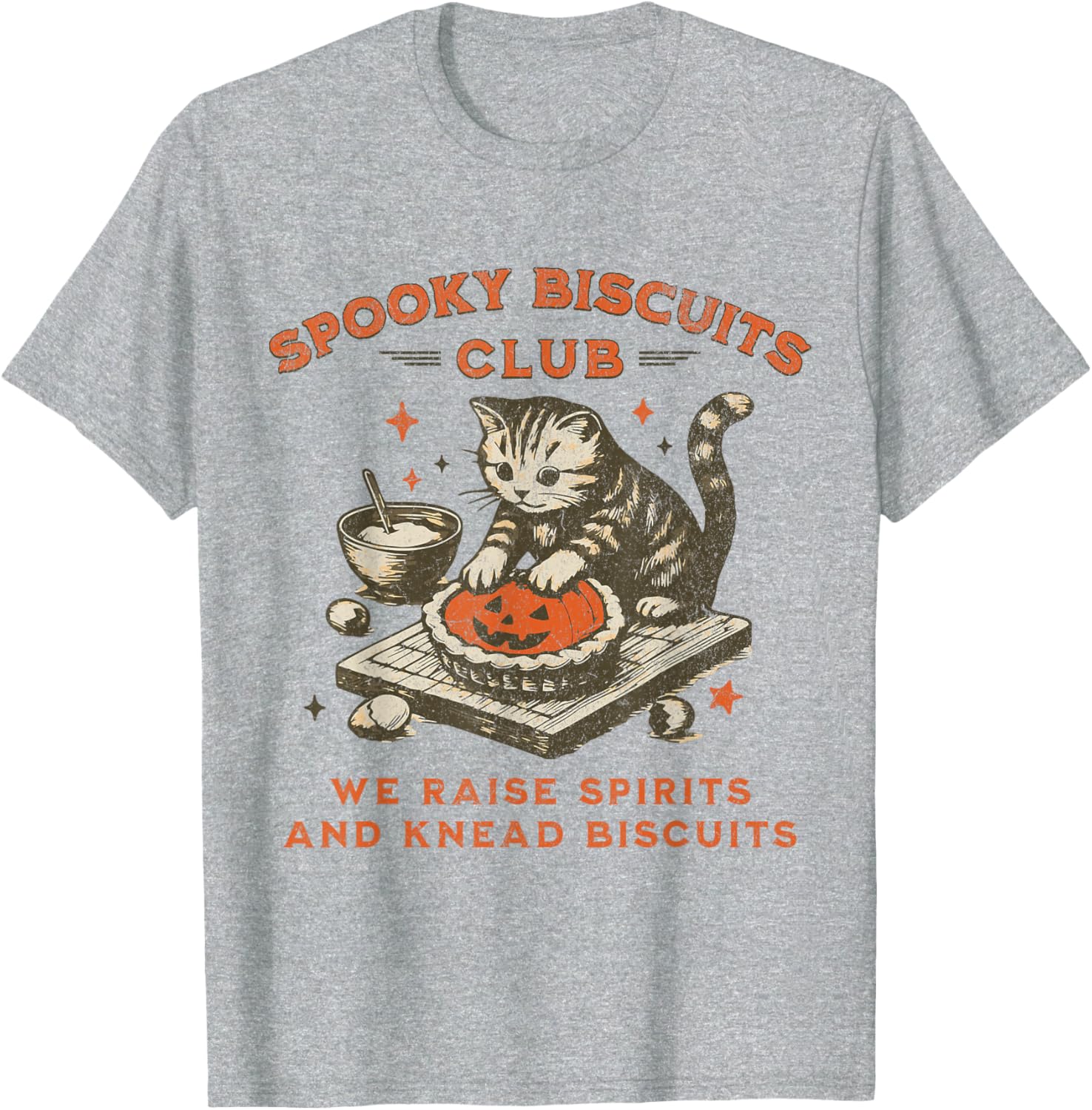 Funny Halloween Baking T-Shirt for Cat Lovers - Spooky Biscuits Club Tee - 7