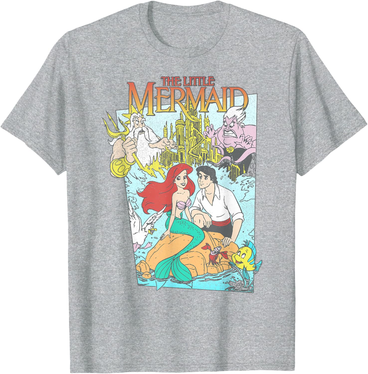 Vintage Little Mermaid Graphic T-Shirt for Disney Fans - Retro Style Apparel - 10