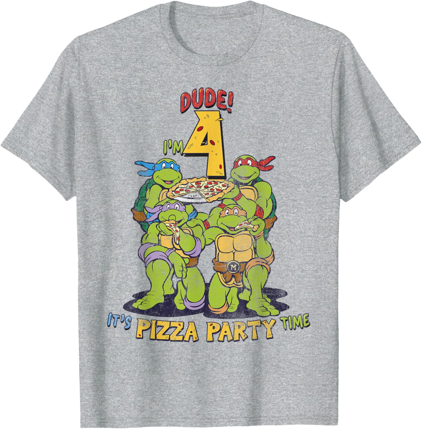 Teenage Mutant Ninja Turtles Pizza Party T-Shirt for Kids Age 4 - 3