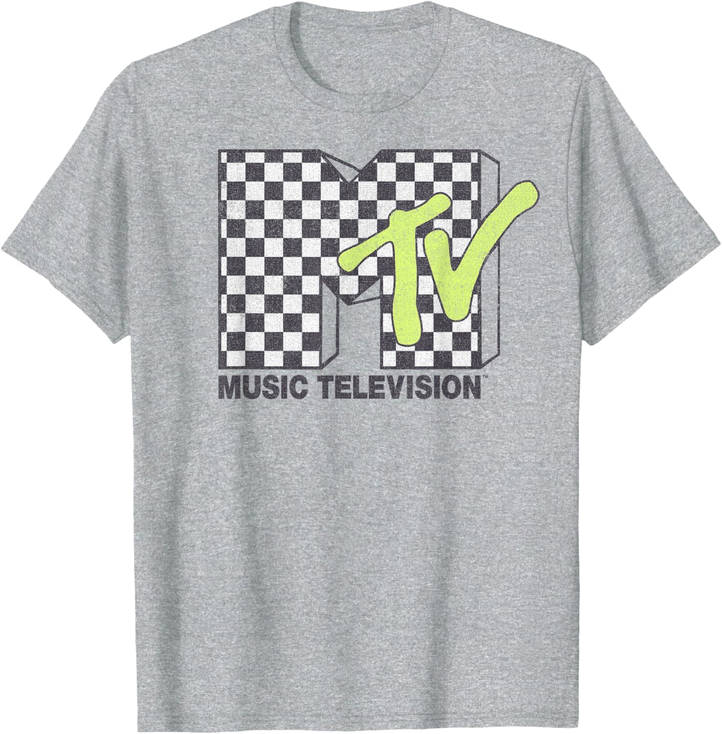 MTV Checkerboard Logo Fill T-Shirt for Trendy Music Lovers - 4
