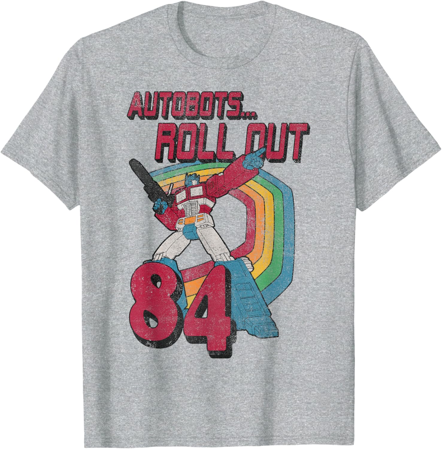 Transformers Autobots Retro Roll Out 84 Rainbow Stripe T-Shirt for Fans - 5