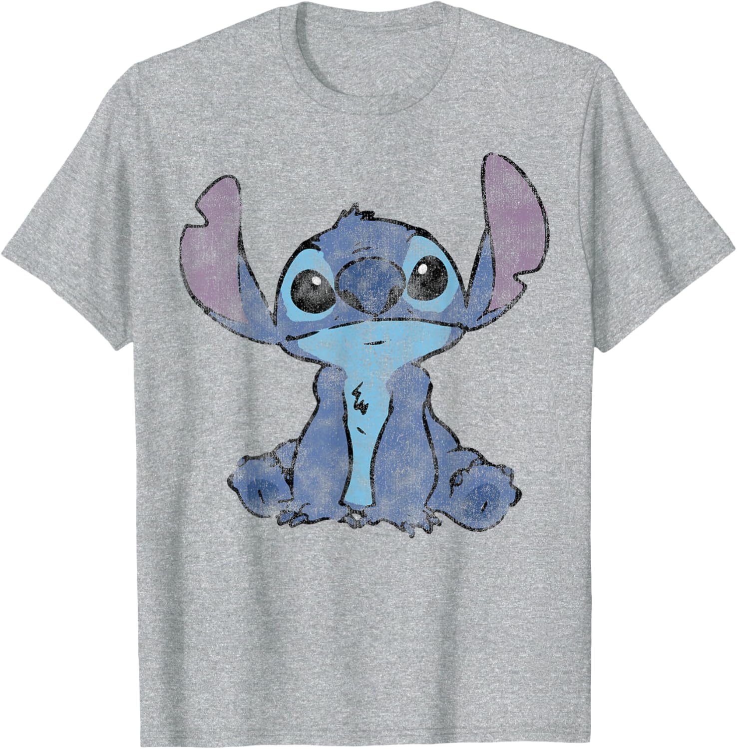 Disney Lilo and Stitch Distressed Stitch Portrait T-Shirt for Fans - 14